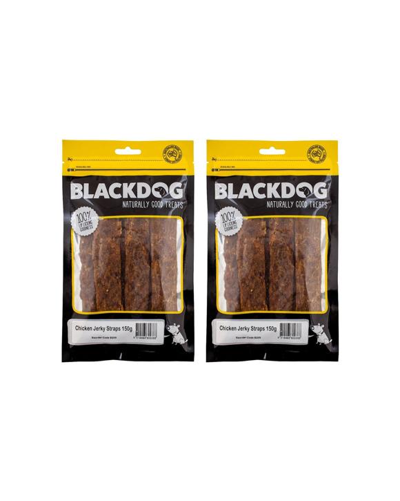 Blackdog Chicken Jerky Straps Dog Treat 2 Pack 150g Natural High Protein - Brown