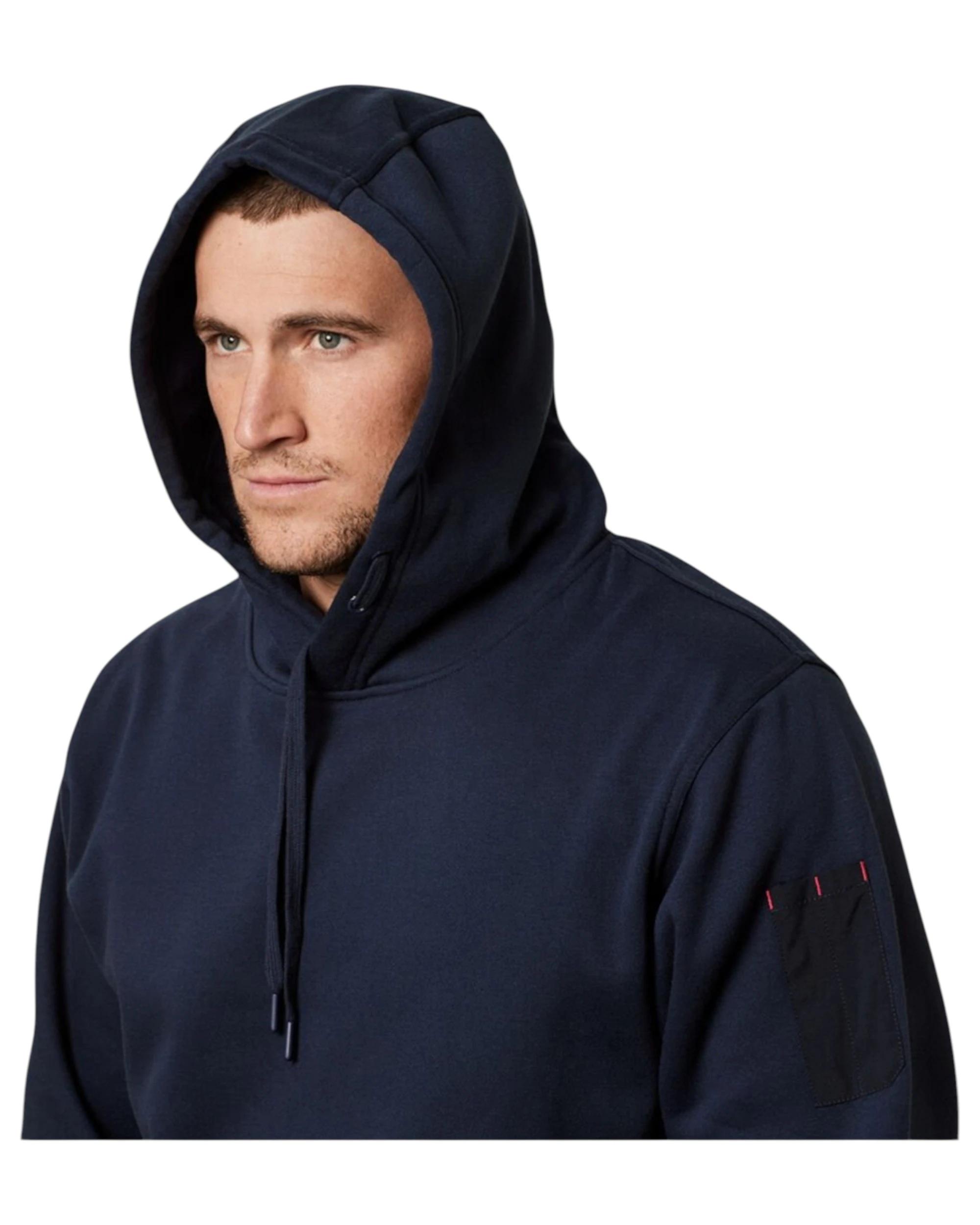 5 Hard Yakka Mens Brushed Fleece Hoodie Jumper Navy NAVY, 5 of 10