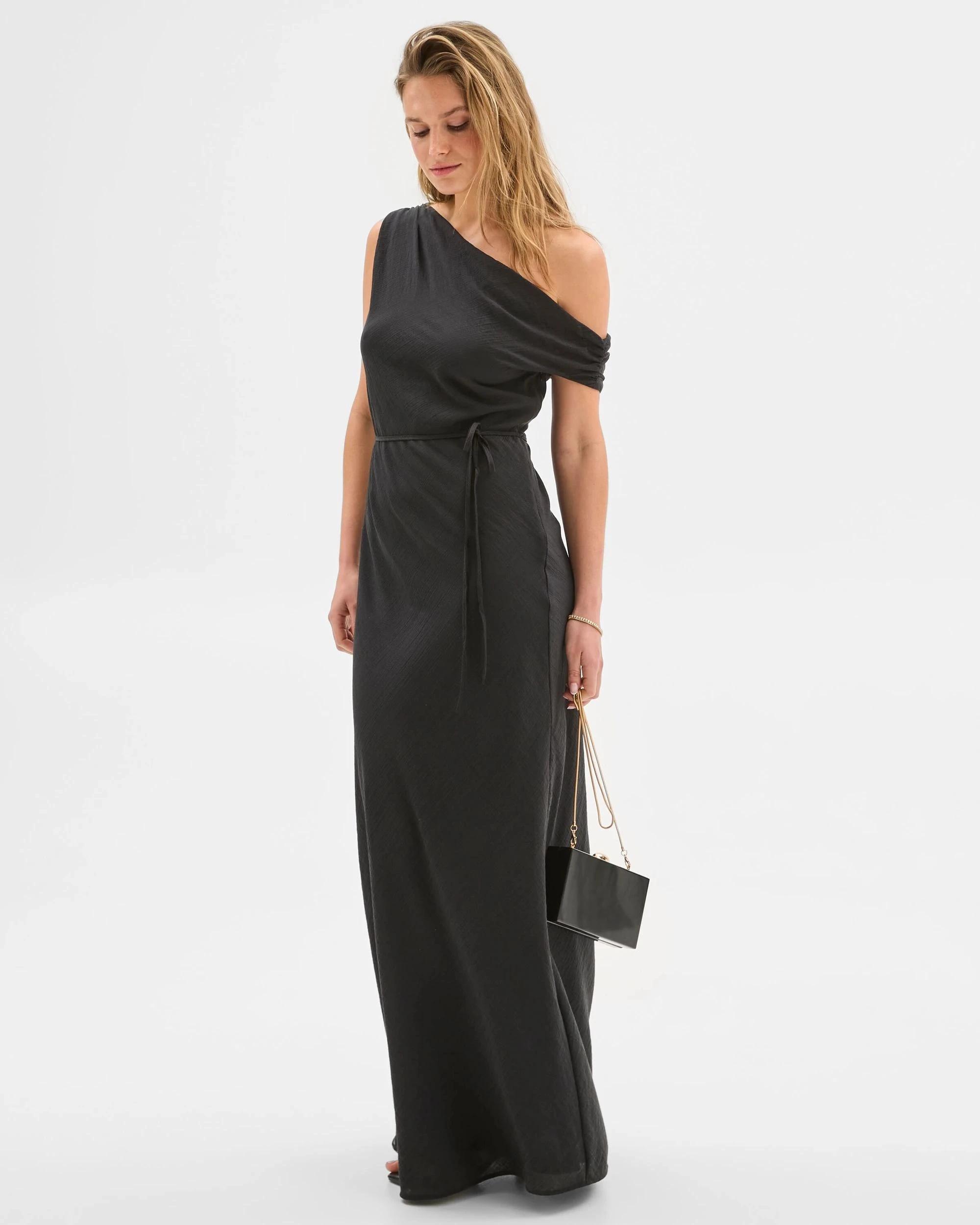 1 Off The Shoulder Midi Dress - Lily Loves BLACK, 1 of 7