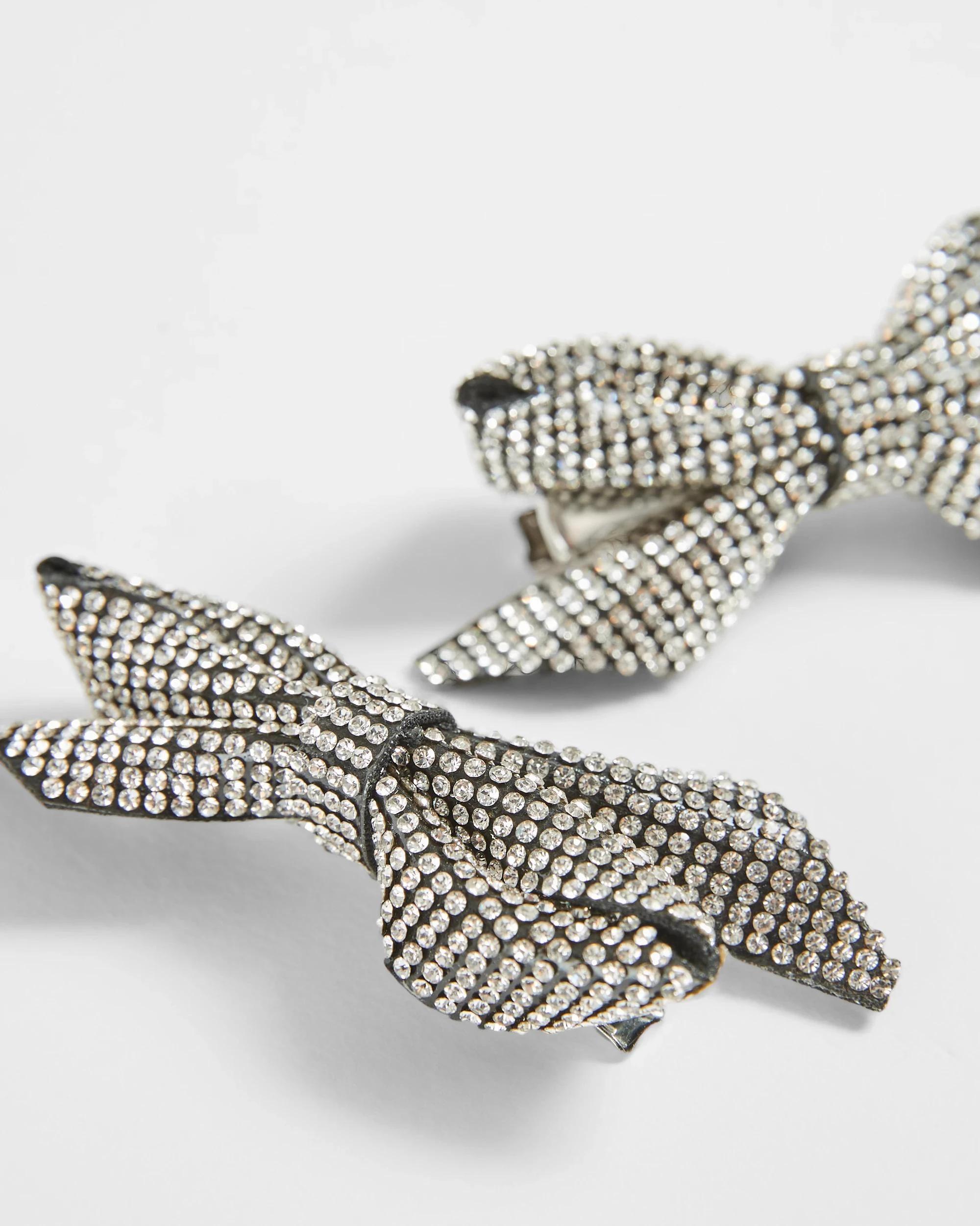 2 Target 2 Pack Mini Sparkle Bow Hair Clips SILVER, 2 of 2