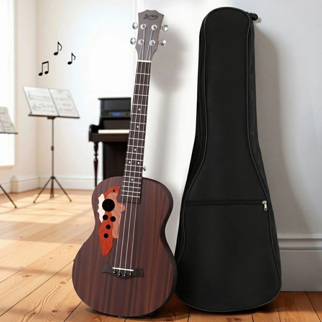 7 Alpha Ukulele 30 Inch with EQ 18 Frets - Natural, 7 of 7