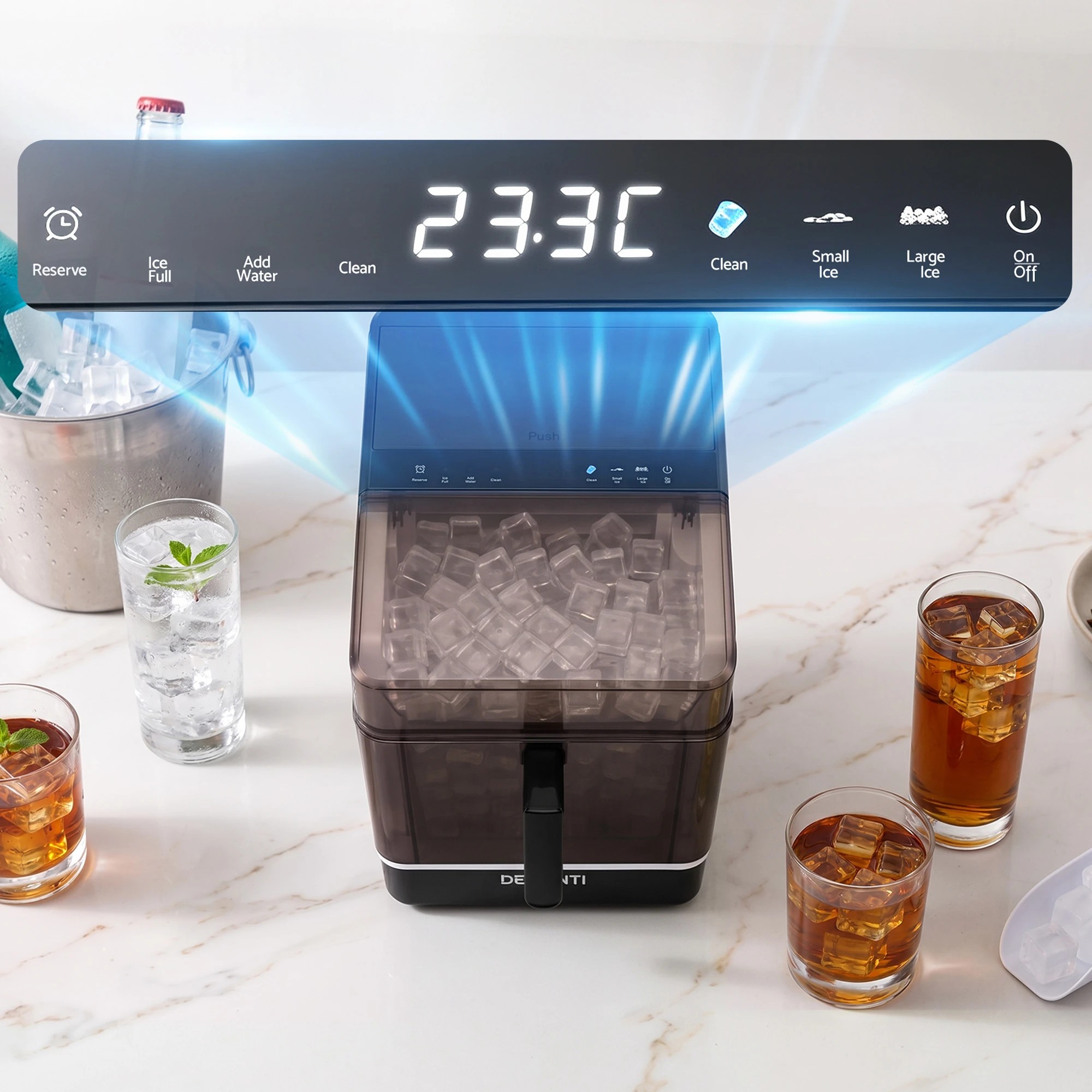 6 Devanti Ice Maker Machine 23kg Portable Ice Basket- Black, 6 of 10