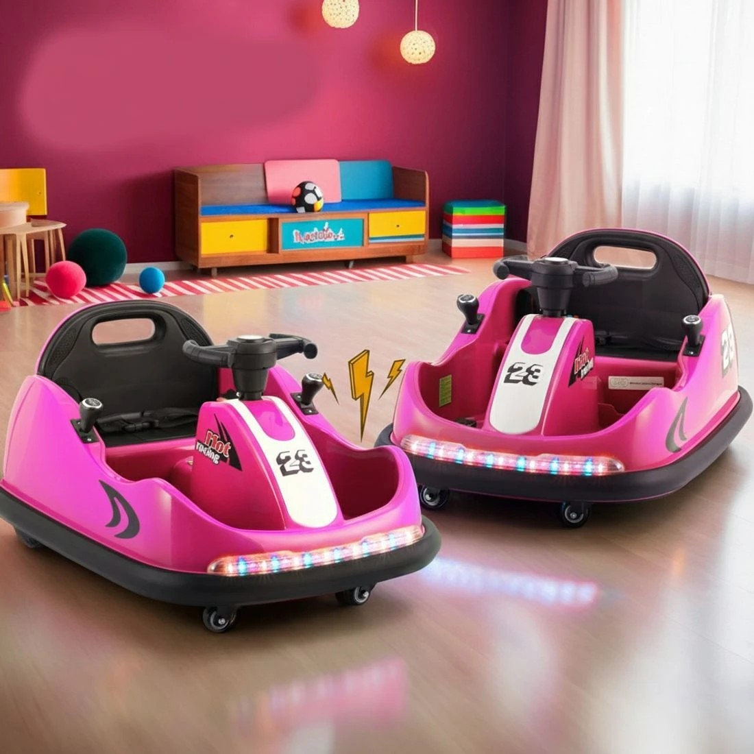 4 Rigo Kids Ride On Car Bumper Kart 6V Electric Toys Cars Remote Control - Pink, 4 of 5