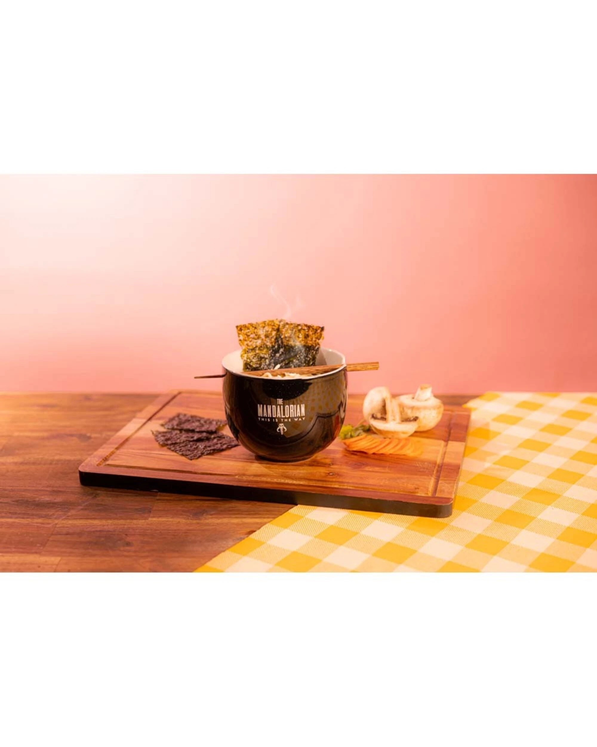 4 Star Wars  The Mandalorian  Mandalorian and Grogu Ramen Bowl with Chopsticks - Black, 4 of 4