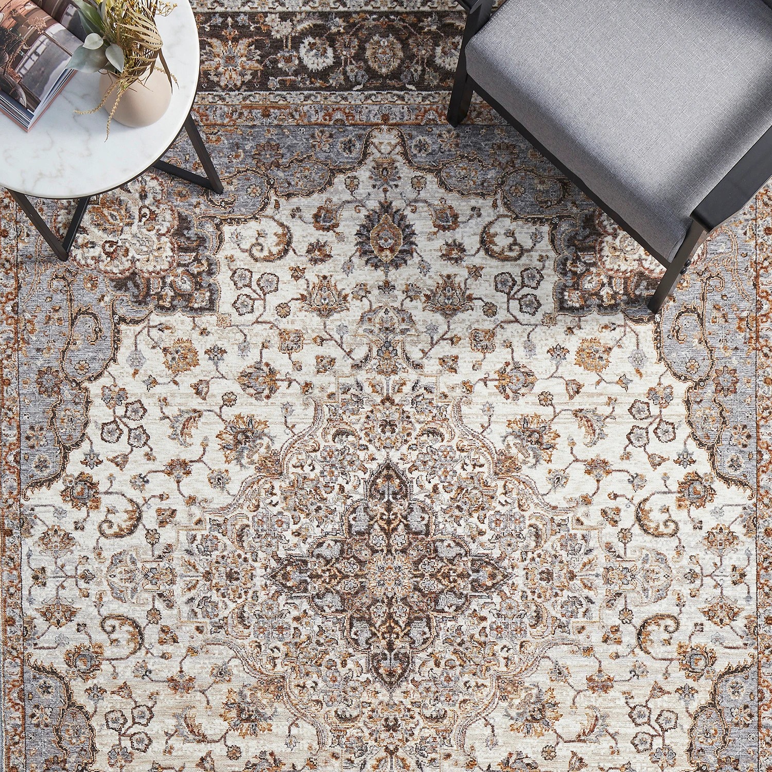 1 Common Ground Rugs Jaipur 77 380x300cm - Extra Large Power Loomed Floor Rug - Silver, 1 of 9