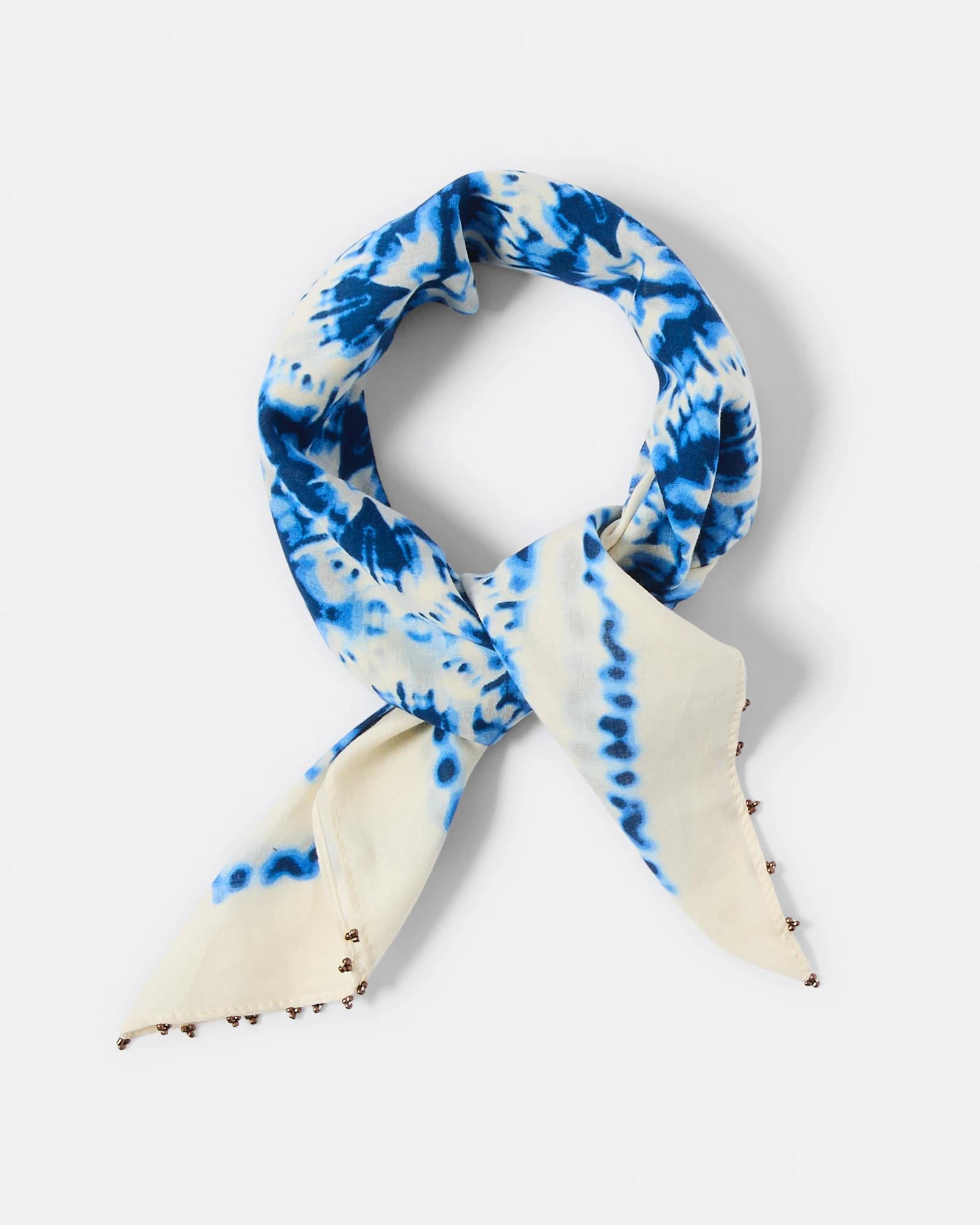 1 Tie Dye Tile Hair Scarf Blue, 1 of 5