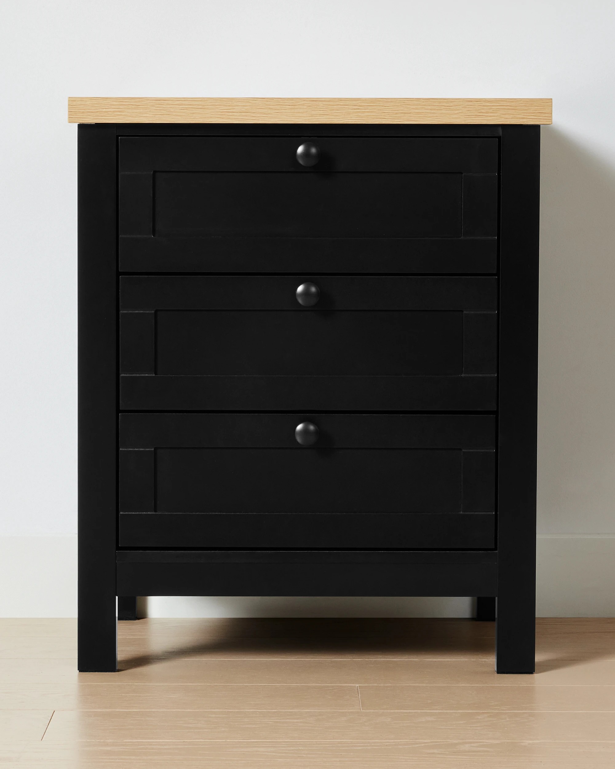 3 Camille 3 Drawer Bedside Table - Black, 3 of 9