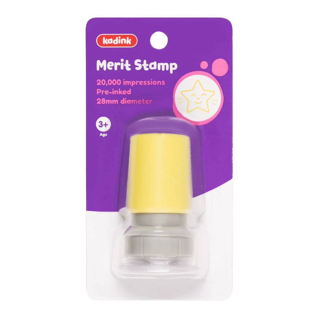1 Kadink Merit Stamp Yellow Smiley Star, 1 of 3