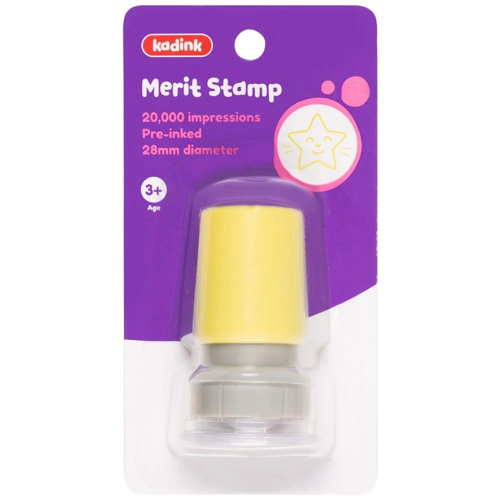 1 Kadink Merit Stamp Yellow Smiley Star, 1 of 3