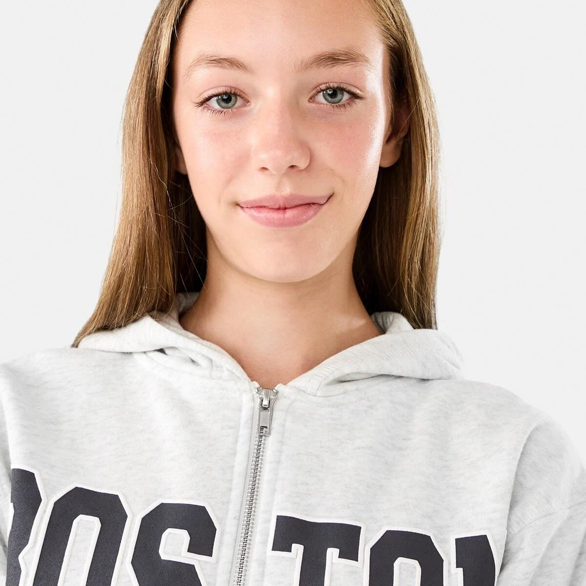 3 Cropped Print Zip Through Hoodie Boston, 3 of 9