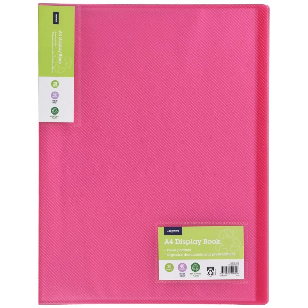 1 J.Burrows Ice Display Book 20 Pocket Pink, 1 of 4