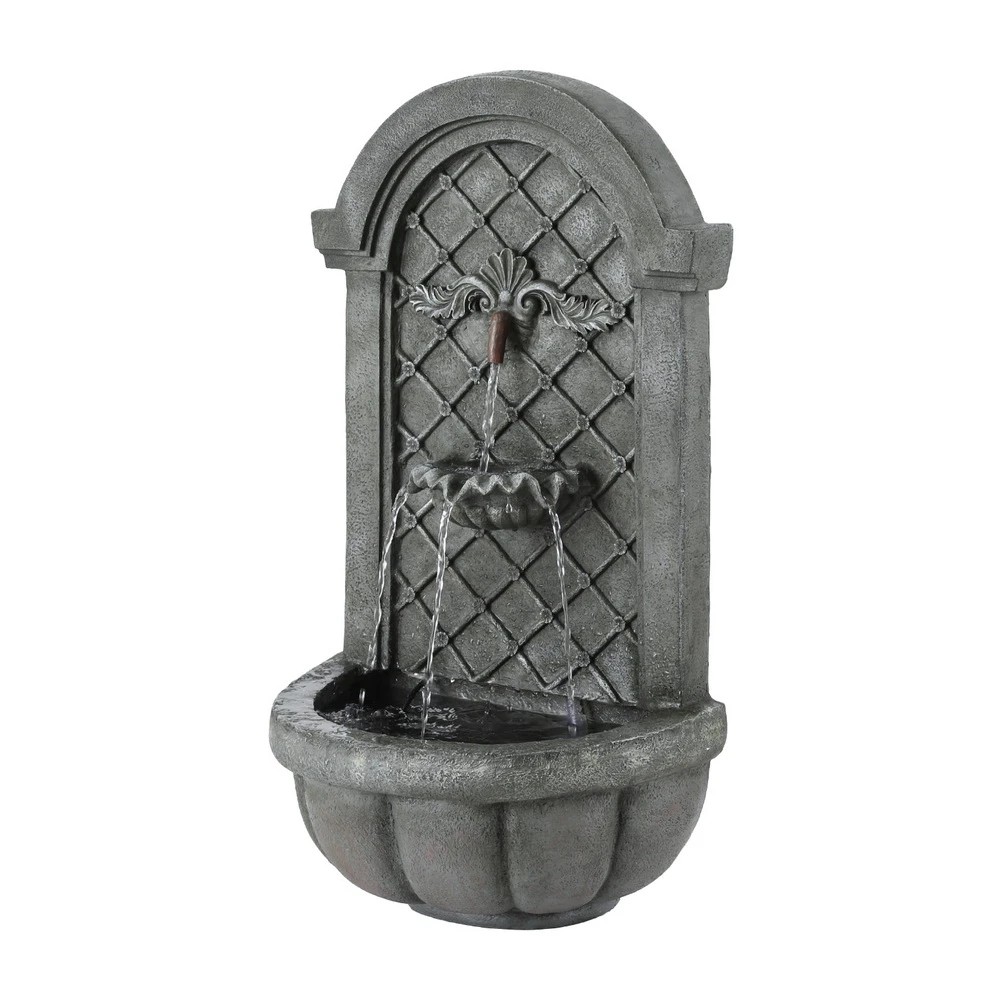 1 Gardeon Solar Fountain Water Feature Wall Mount Garden Fountains 80CM - Grey, 1 of 6