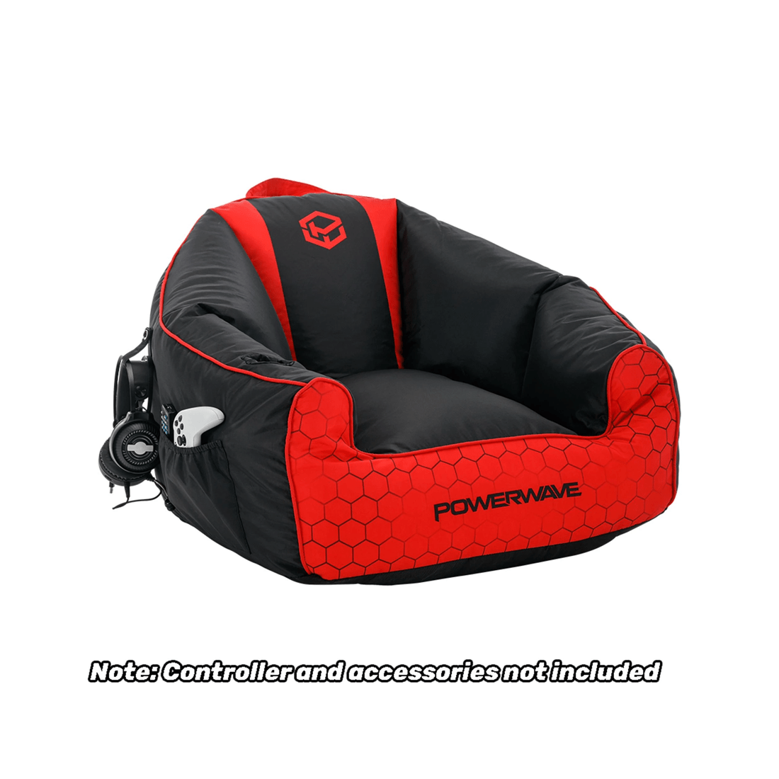 3 Powerwave PUFF Gaming Bean Bag Chair - Red, 3 of 7