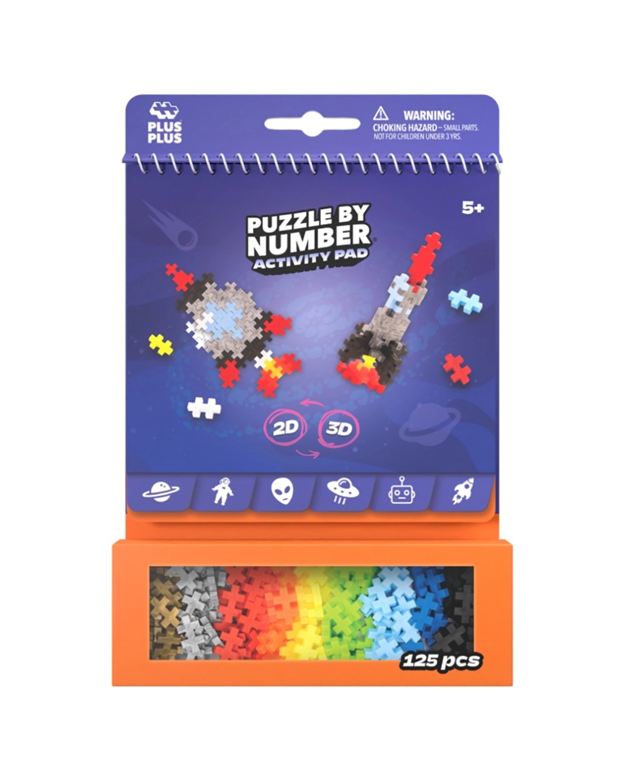1 Plus-Plus 125pc Activity Pad Space Building Blocks Kids Children STEM Toy, 1 of 3