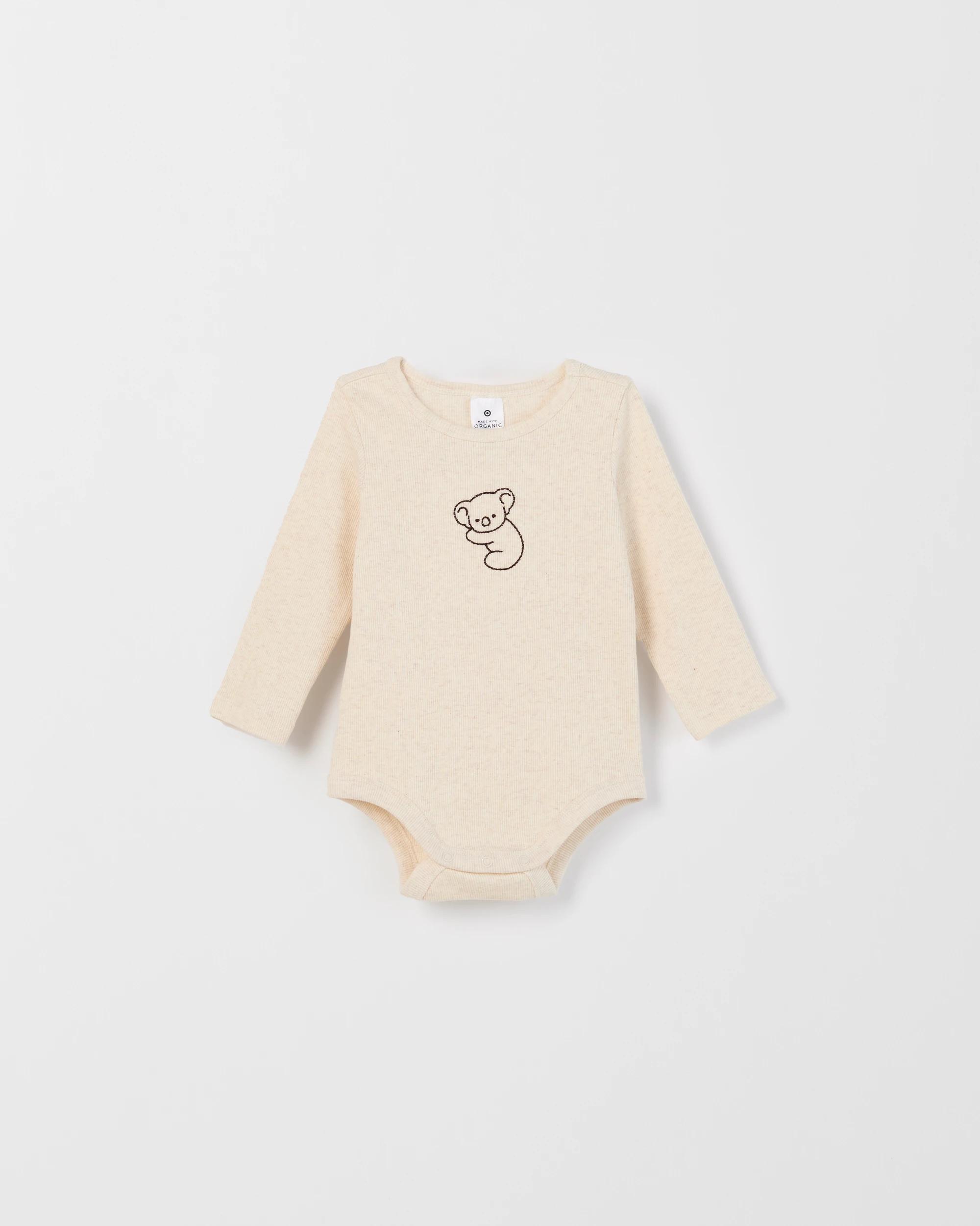 2 Target Baby Organic Cotton 3 Pack Long Sleeve Rib Bodysuit ANIMALS, 2 of 5