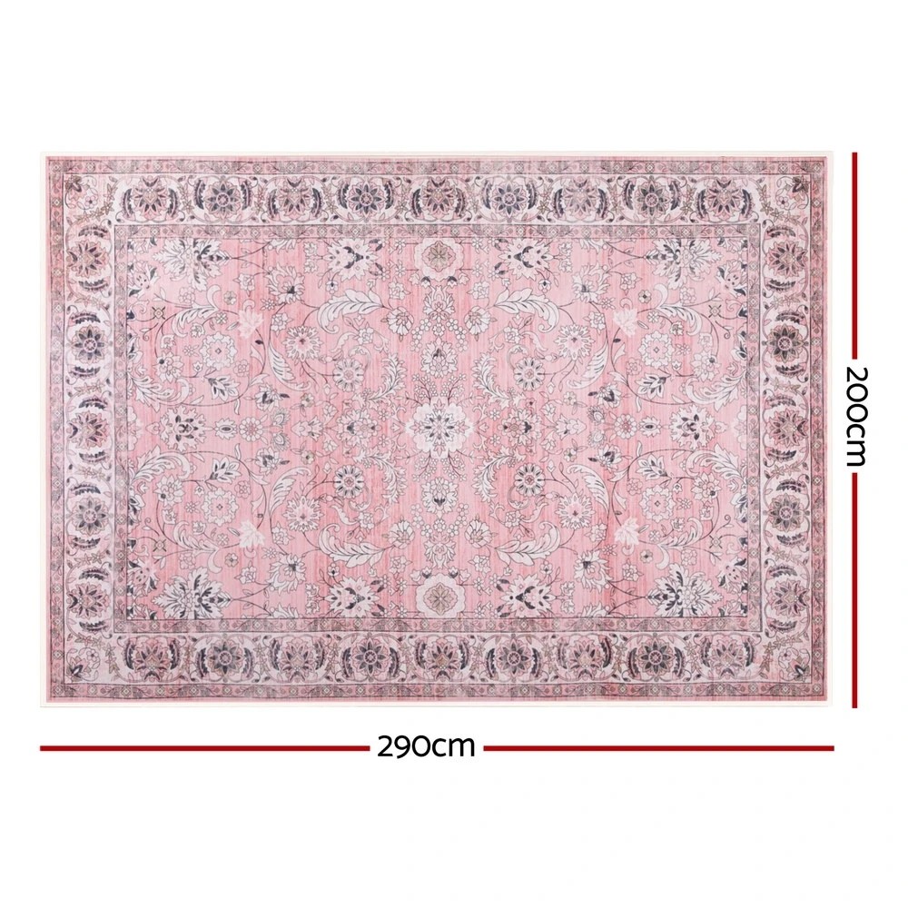 2 Artiss Floor Rug 200X290cm Large Washable Area Rug Vintage Living Room - Pink, 2 of 9