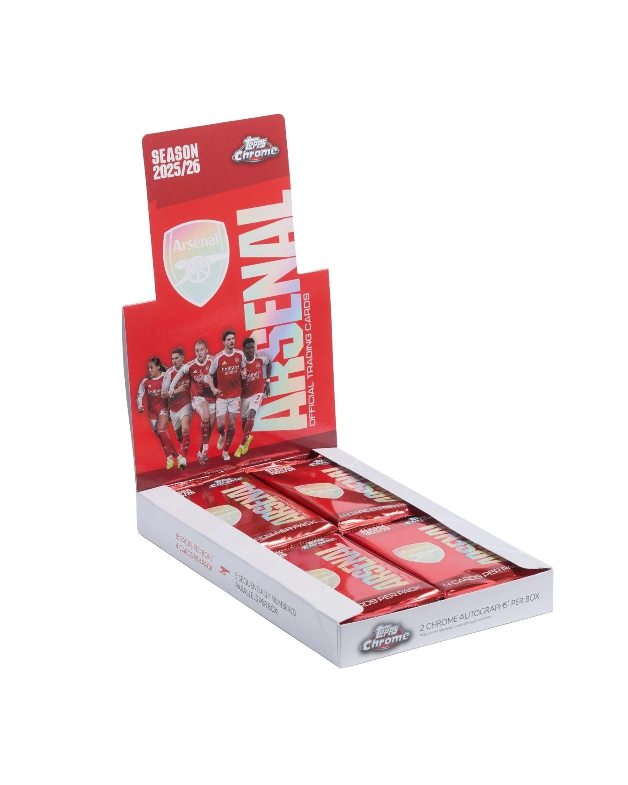 4 Topps 2025/2026 Chrome Arsenal Soccer Hobby Box, 4 of 8