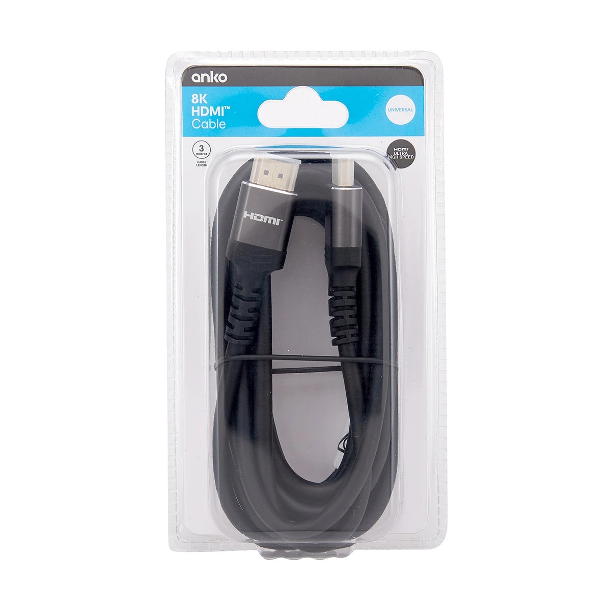 4 8K HDMI Cable - 3m, Grey, 4 of 4