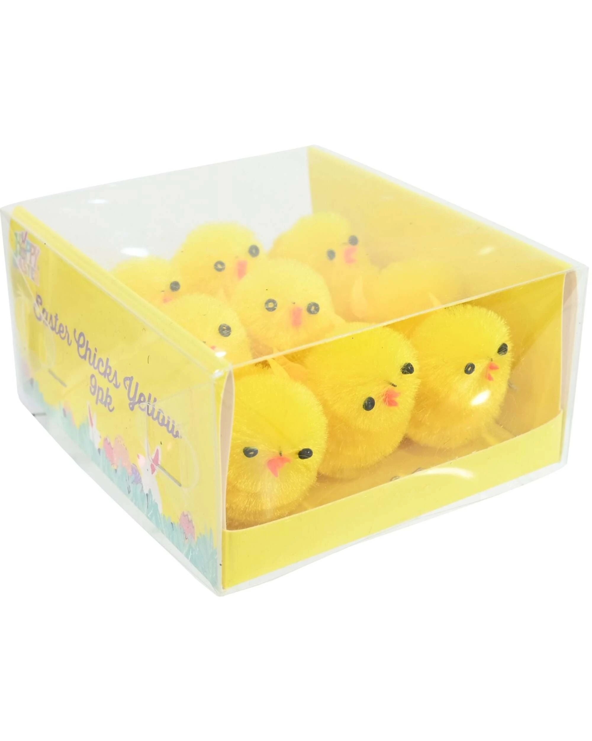 1 Uncle Bills Fluffy Easter Chickees 3.5cm Pack of 9 - Yellow, 1 of 1