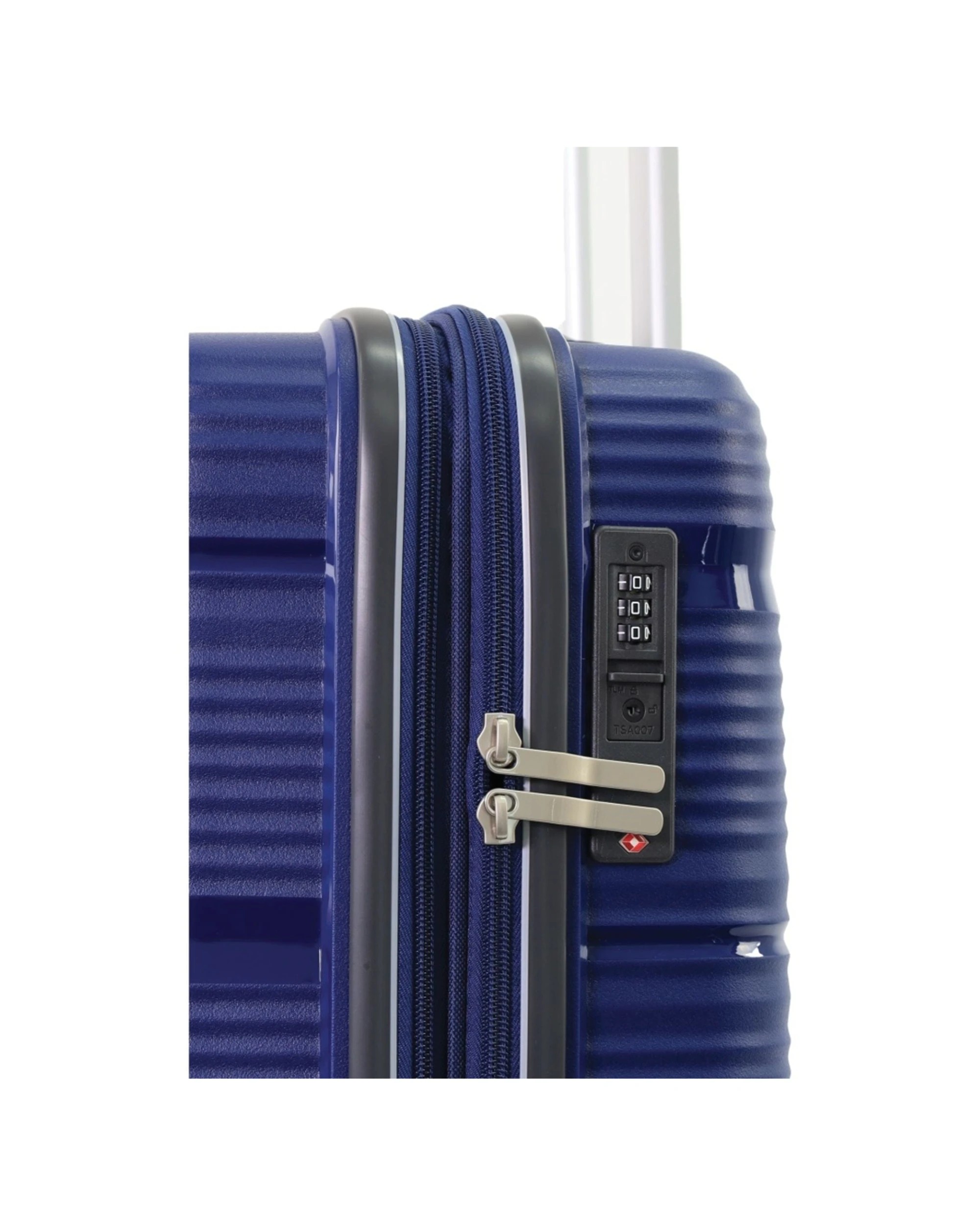 5 Pierre Cardin 2pc Polypropolene (PP) Large & Cabin Luggage Suitcase Set Navy - Blue, 5 of 7