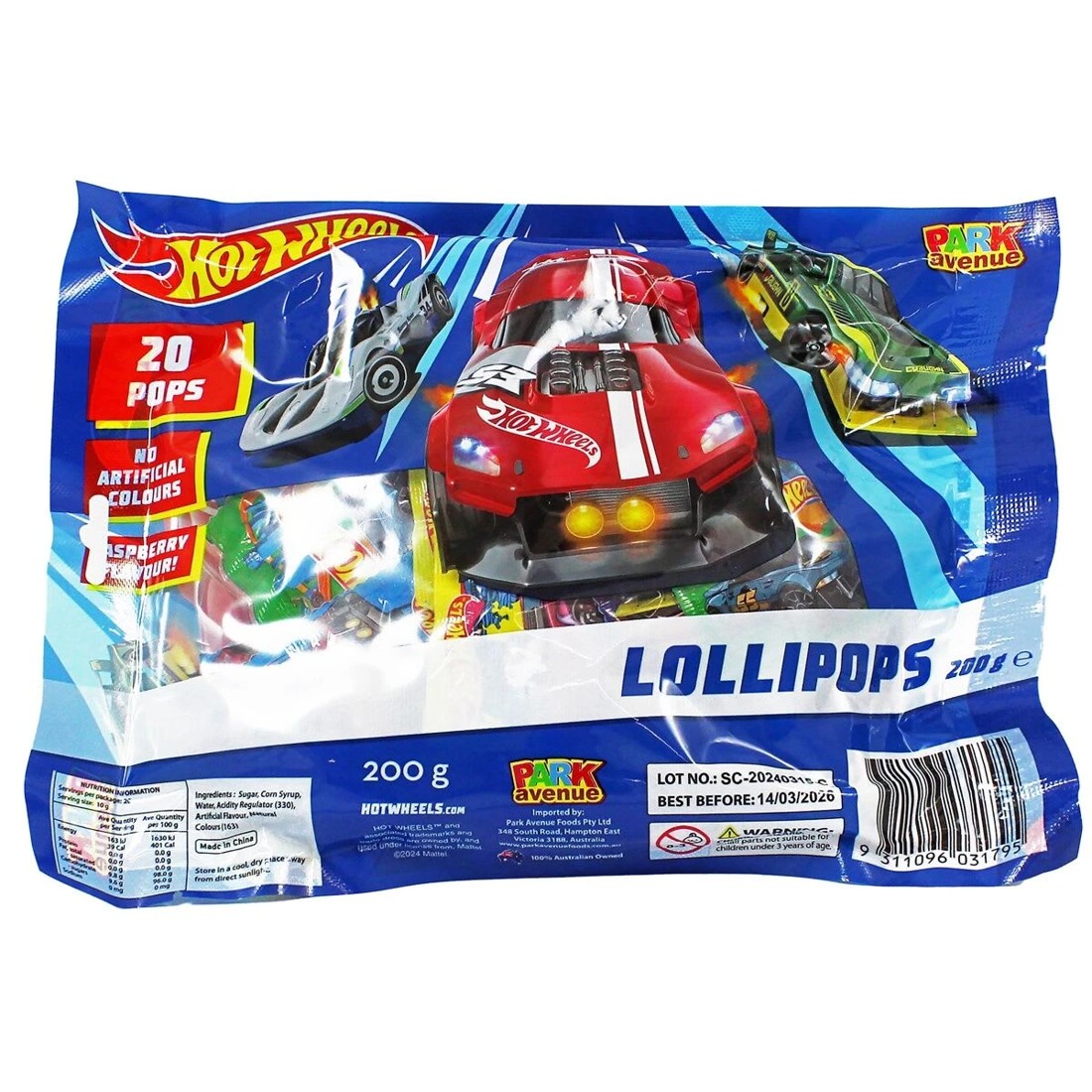 3 Park Avenue Hot Wheels 20 Pack Lollipops 200g, 3 of 3