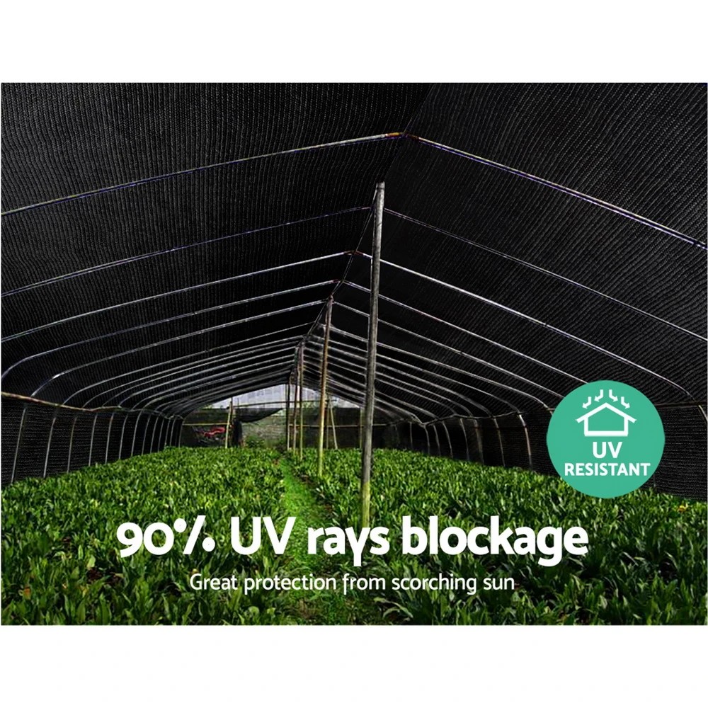 6 Instahut 90% Shade Cloth 1.83x20m Shadecloth Sail Heavy Duty - Black, 6 of 7