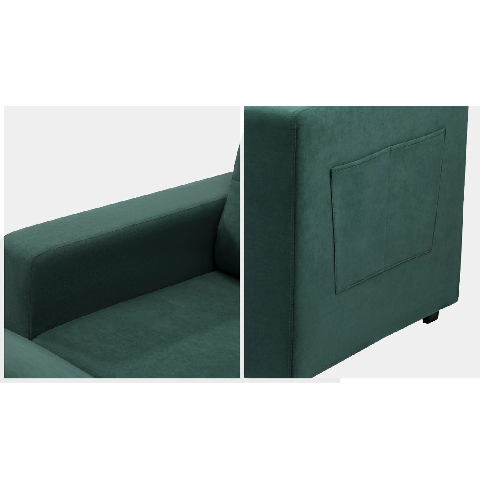 5 Oikiture 3 Seater Sofa Lounge Set Modular Couch Drawers&ottoman Velvet
 - Green, 5 of 10