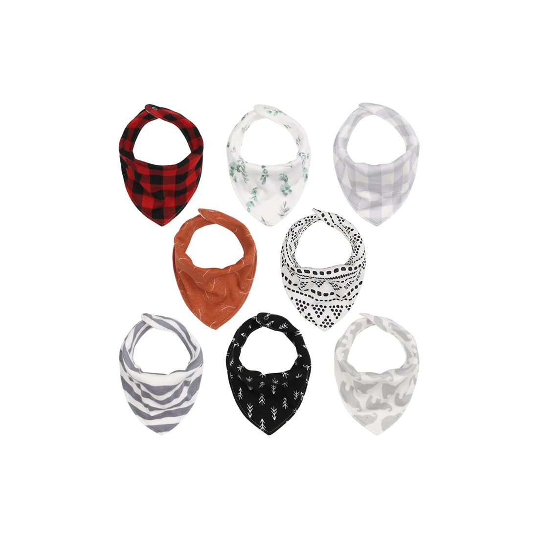 1 8pc The Peanutshell Cotton Bandana Feeding/teething Baby Bib Set
 - Multi, 1 of 3