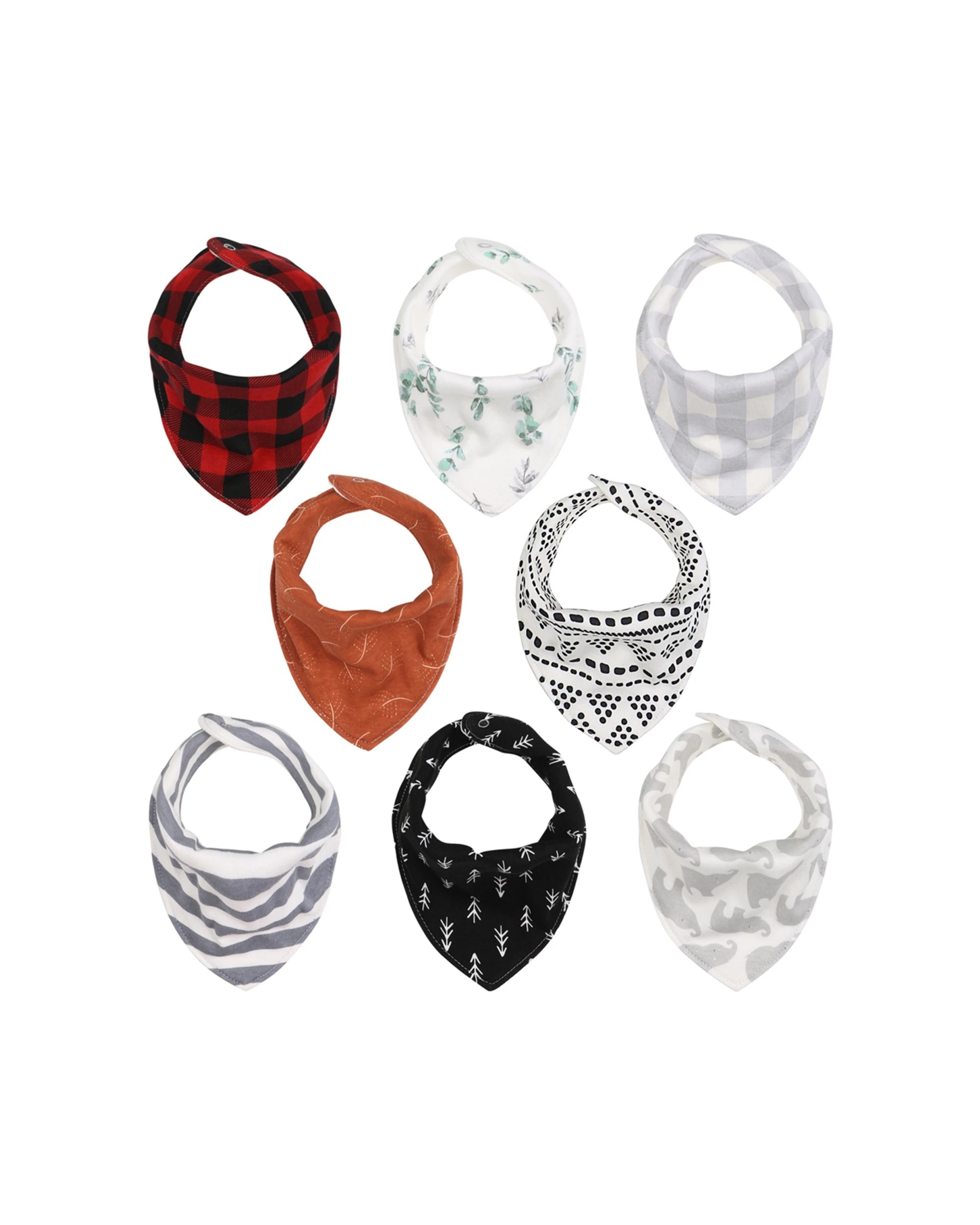 1 8pc The Peanutshell Cotton Bandana Feeding/teething Baby Bib Set
 - Multi, 1 of 3