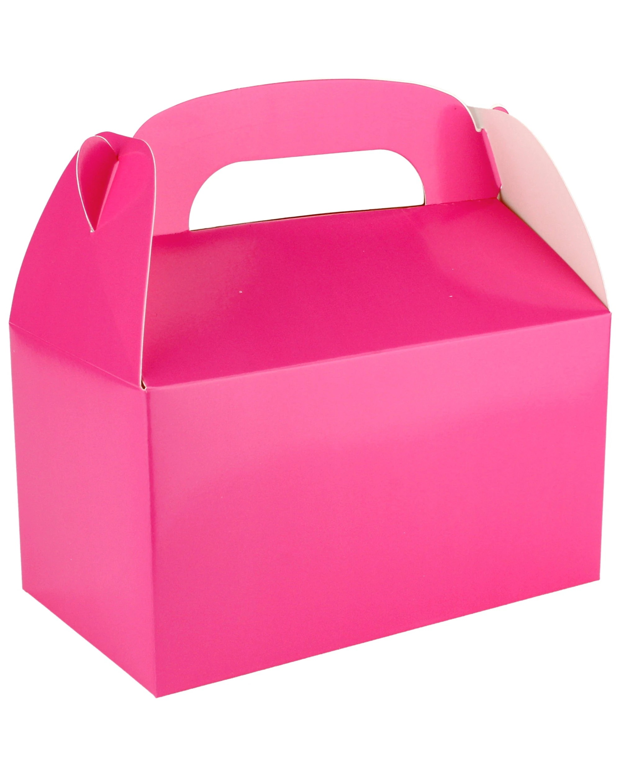 1 Hot Pink Lolly/Treat Boxes with Handle (Pack of 6), 1 of 2
