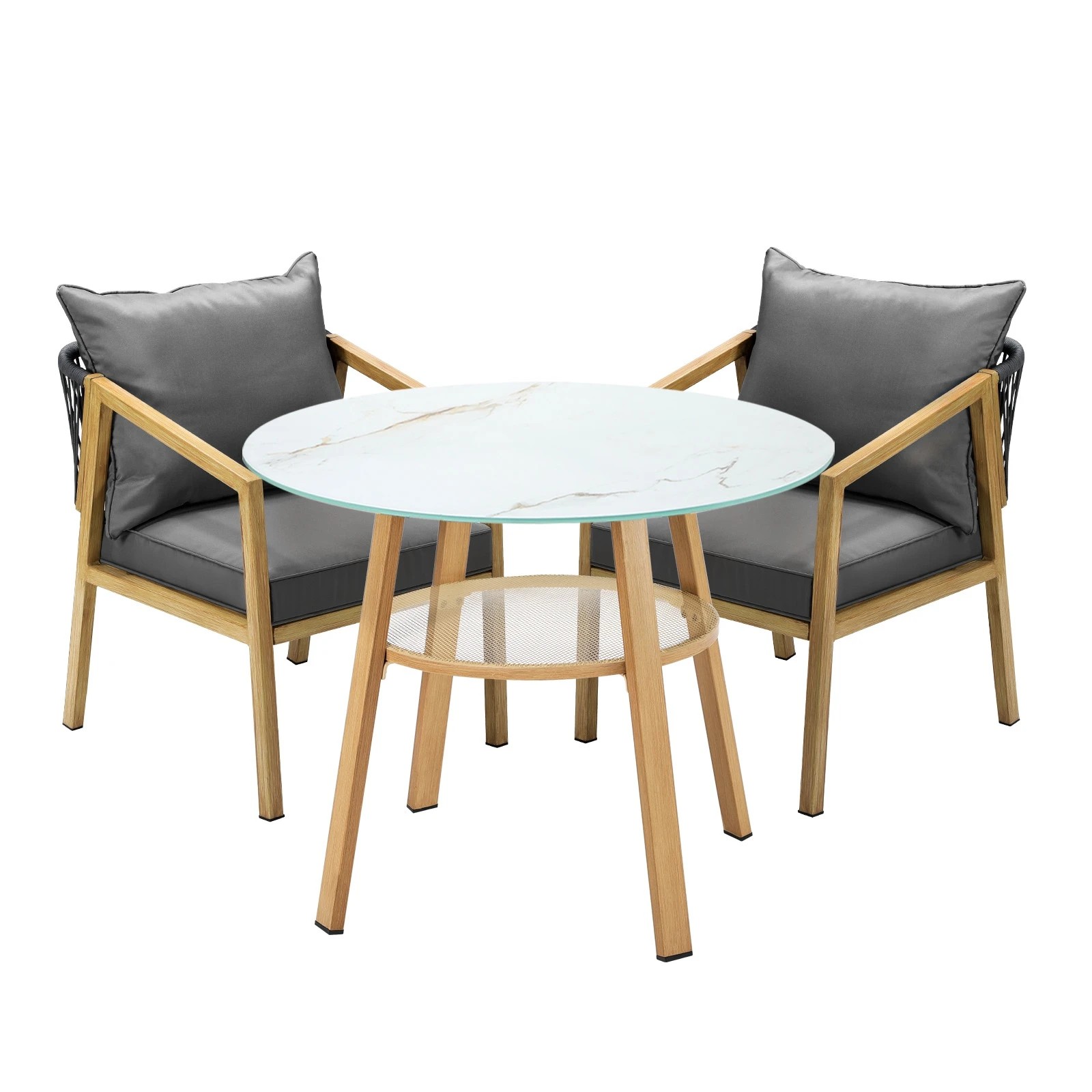 1 Livsip 3pcs Outdoor Dining Setting Patio Furniture Set 90cm Table Lounge Chairs
 - Multi, 1 of 8