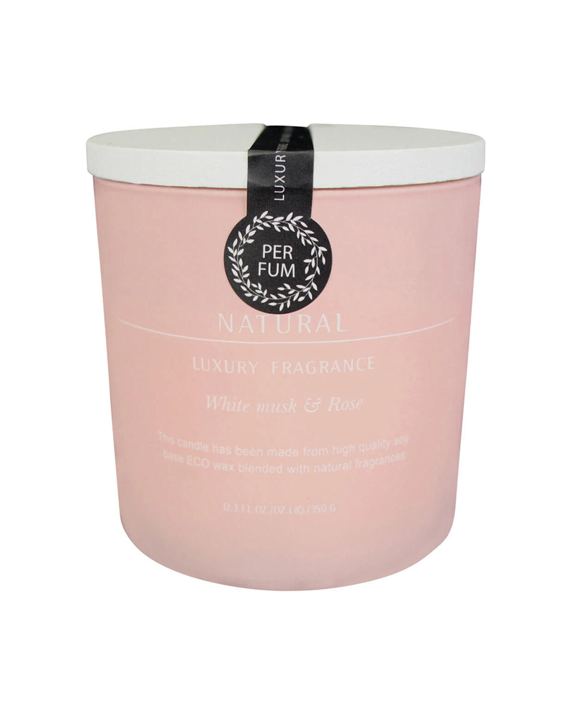 1 LVD Glass Wax 10.5cm Scented Tealight Candle Luxury Musk And Rose Fragrance Candle - Pink, 1 of 1