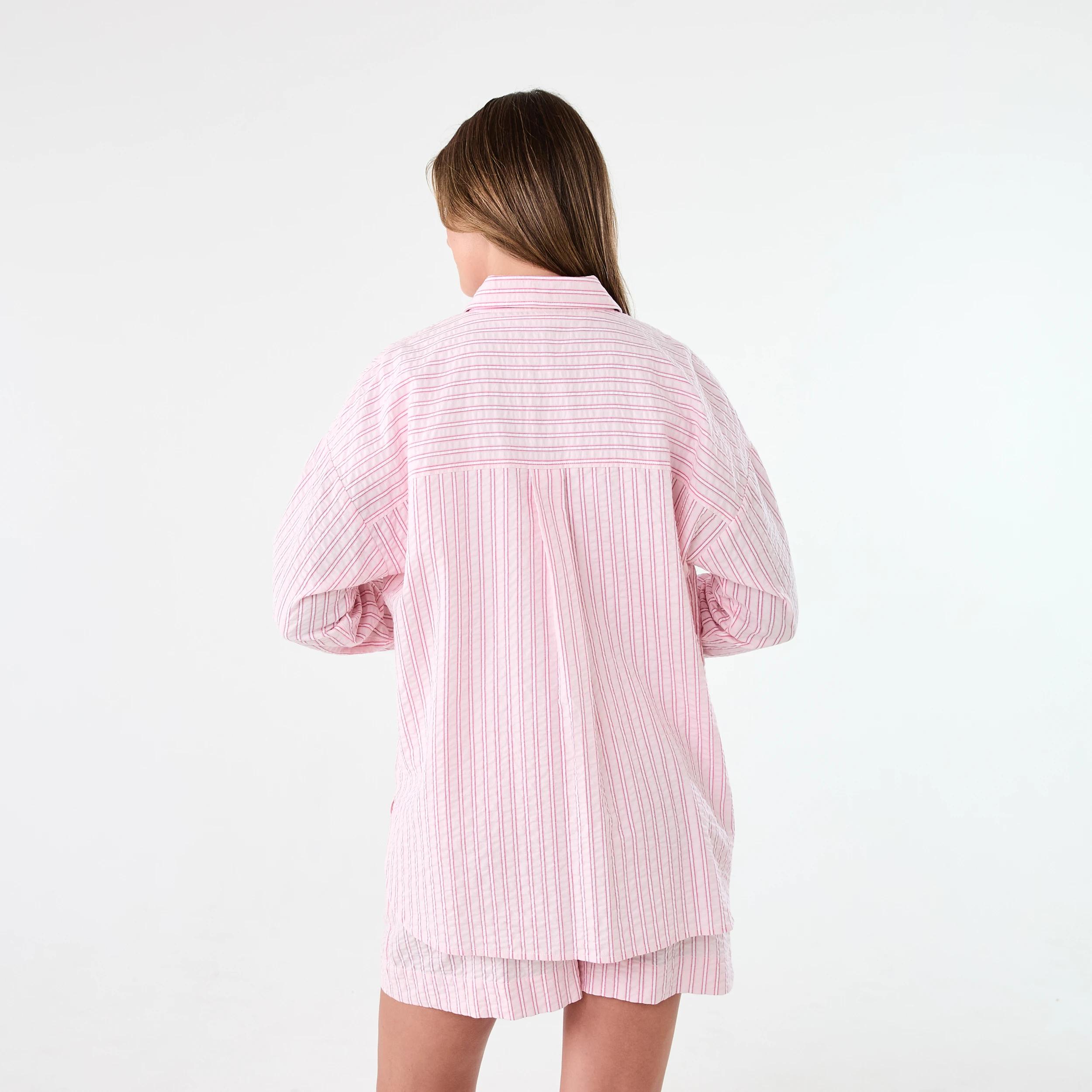 4 Long Sleeve Oversized Seersucker Shirt S Strp Sb, 4 of 9
