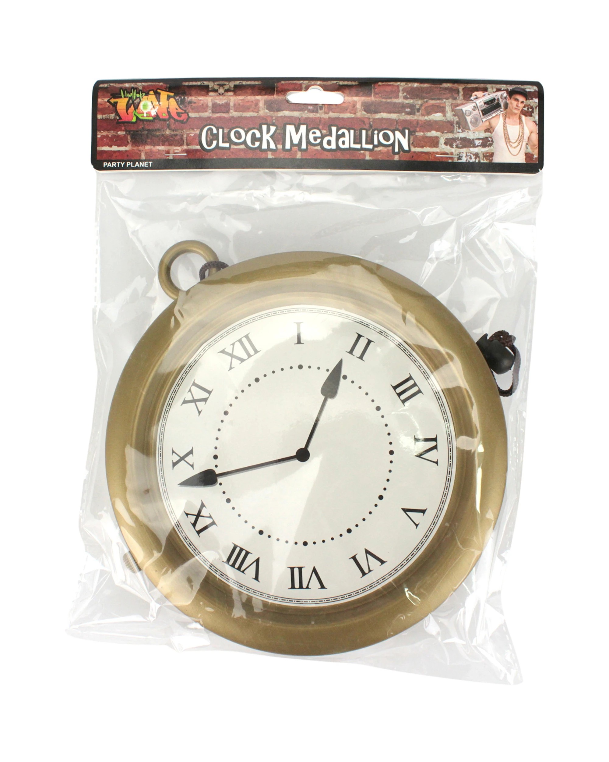 3 Party Planet Giant Clock Medallion - Gold, 3 of 4