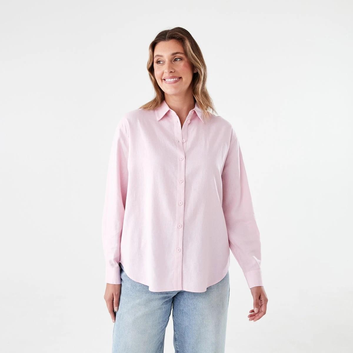 1 Long Sleeve Linen Blend Shirt SOFT BLOSSOM, 1 of 6