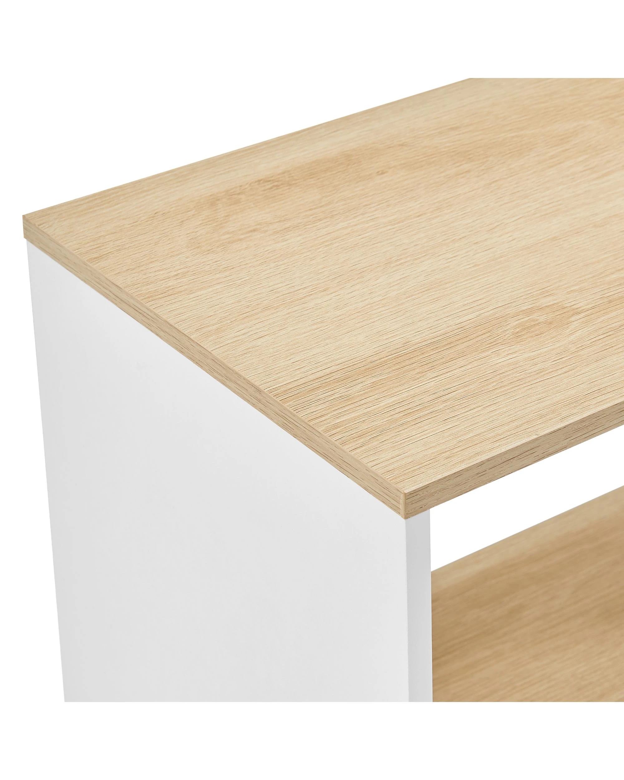 6 Kodu C Table Side Table with Storage Shelf Oak Look - White, 6 of 8