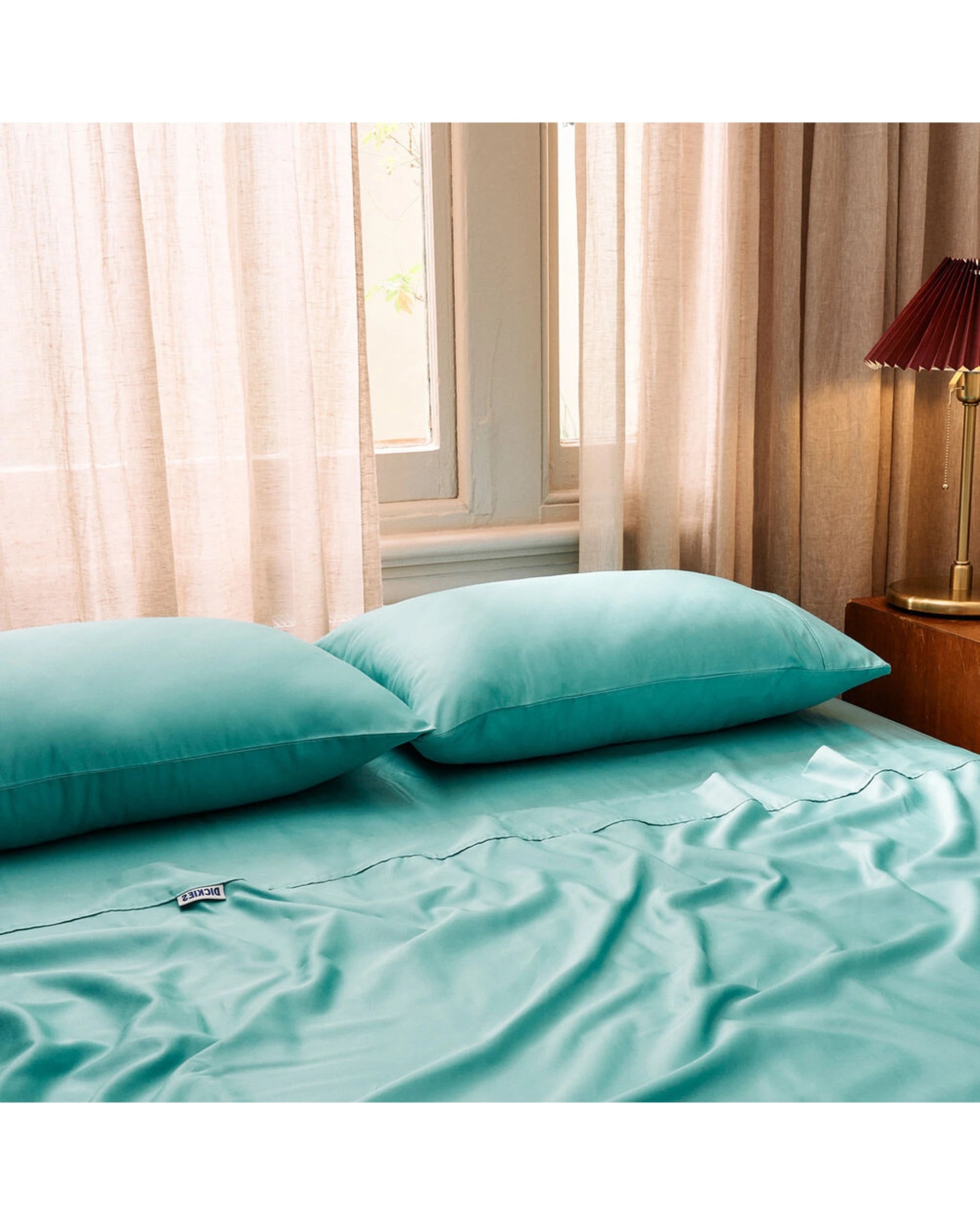2 Dickies 1000TC Cotton Rich Bed Bedding Sheet Set Seafoam - King Bed - Green, 2 of 5