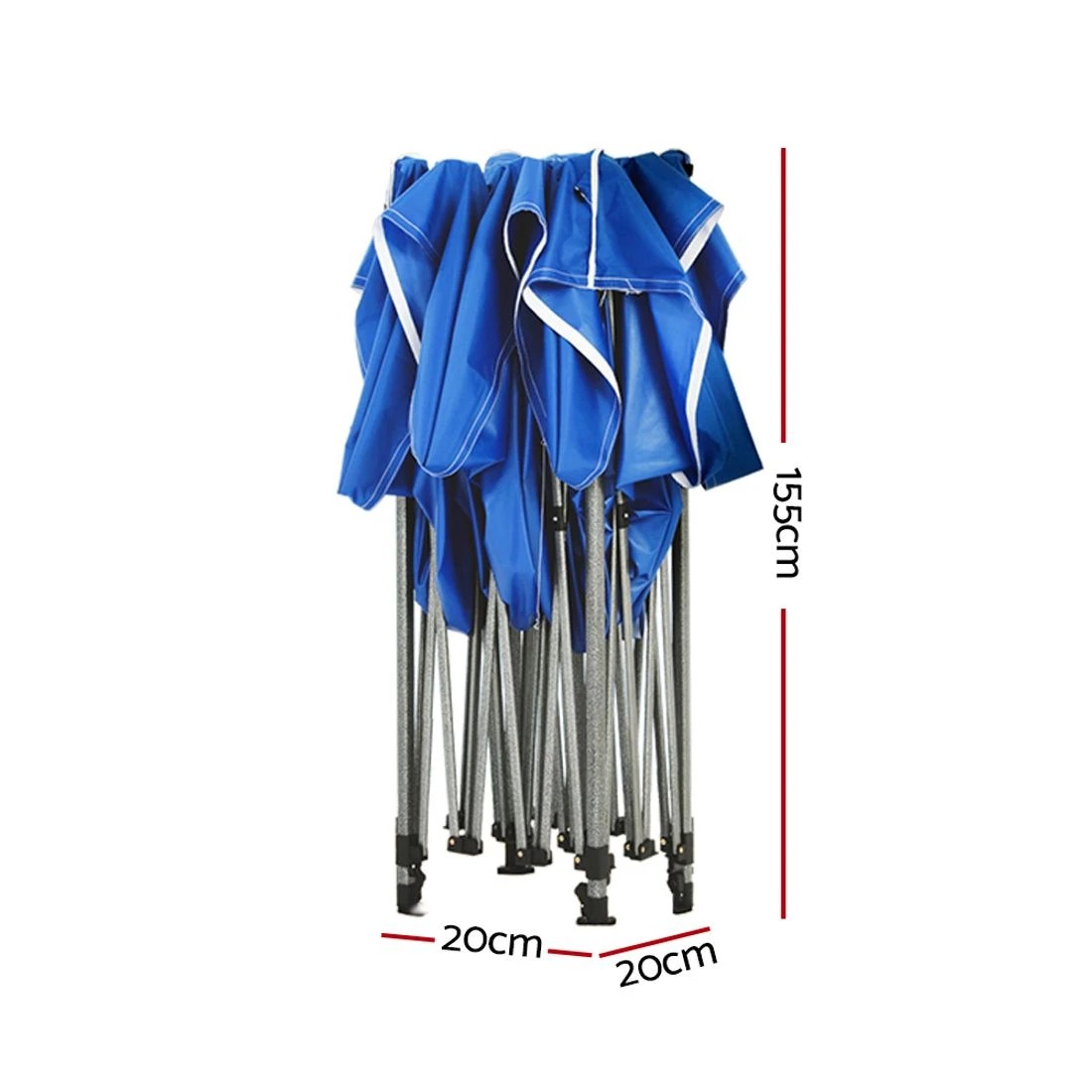 3 Instahut Gazebo Pop Up 3x3m w/Base Podx4 Marquee Folding Outdoor Wedding Camping Tent Shade - Blue, 3 of 6