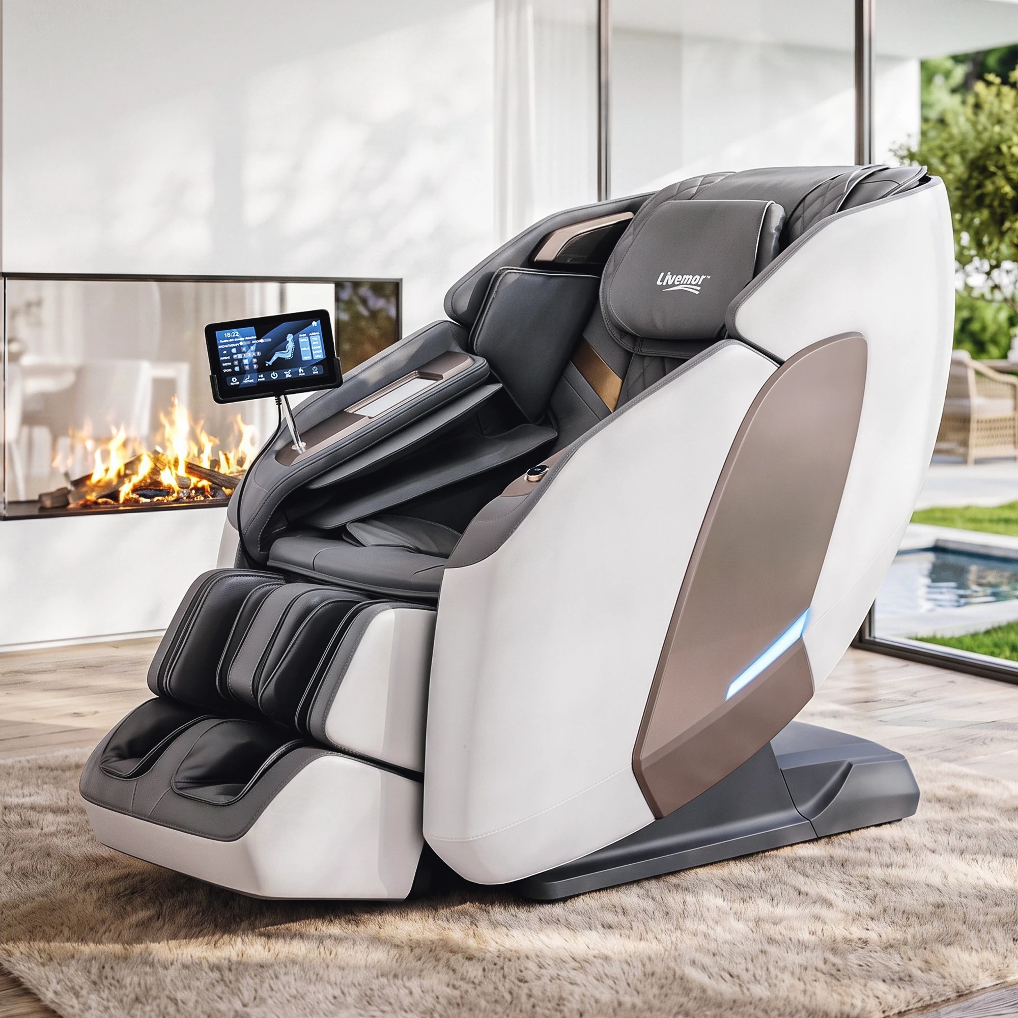 2 Livemor Prestige 4D Massage Chair Dual Mechanism Full Body SL-Track Zero Gravity Recliner Body Scan - Multi, 2 of 10