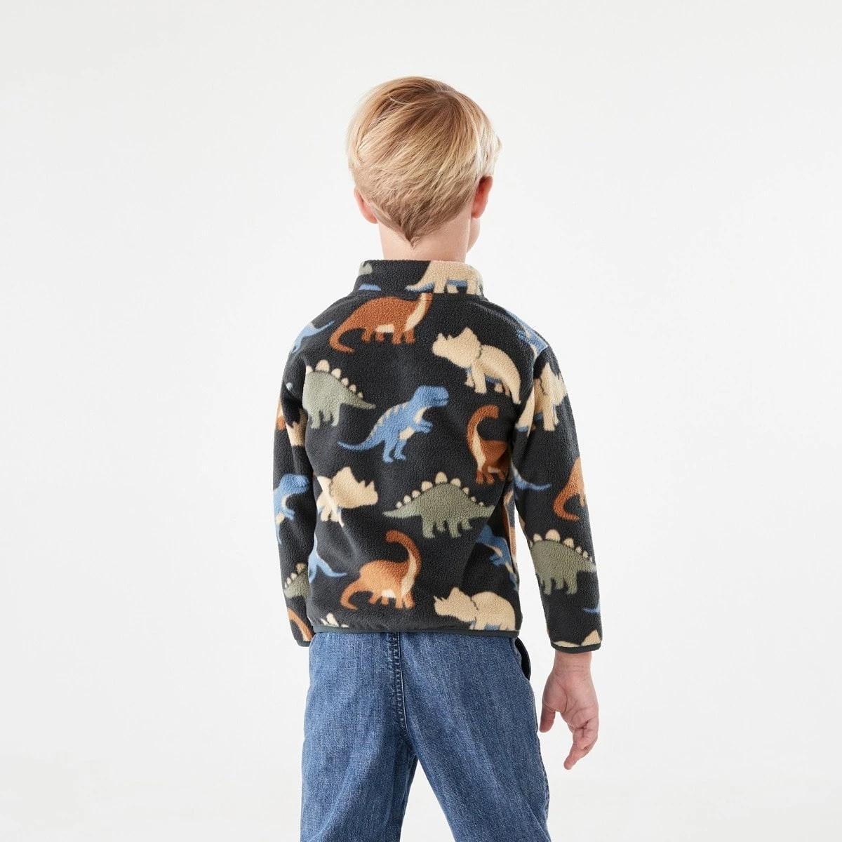 3 Fleece Zip Through Sweatshirt Gry Dino, 3 of 9