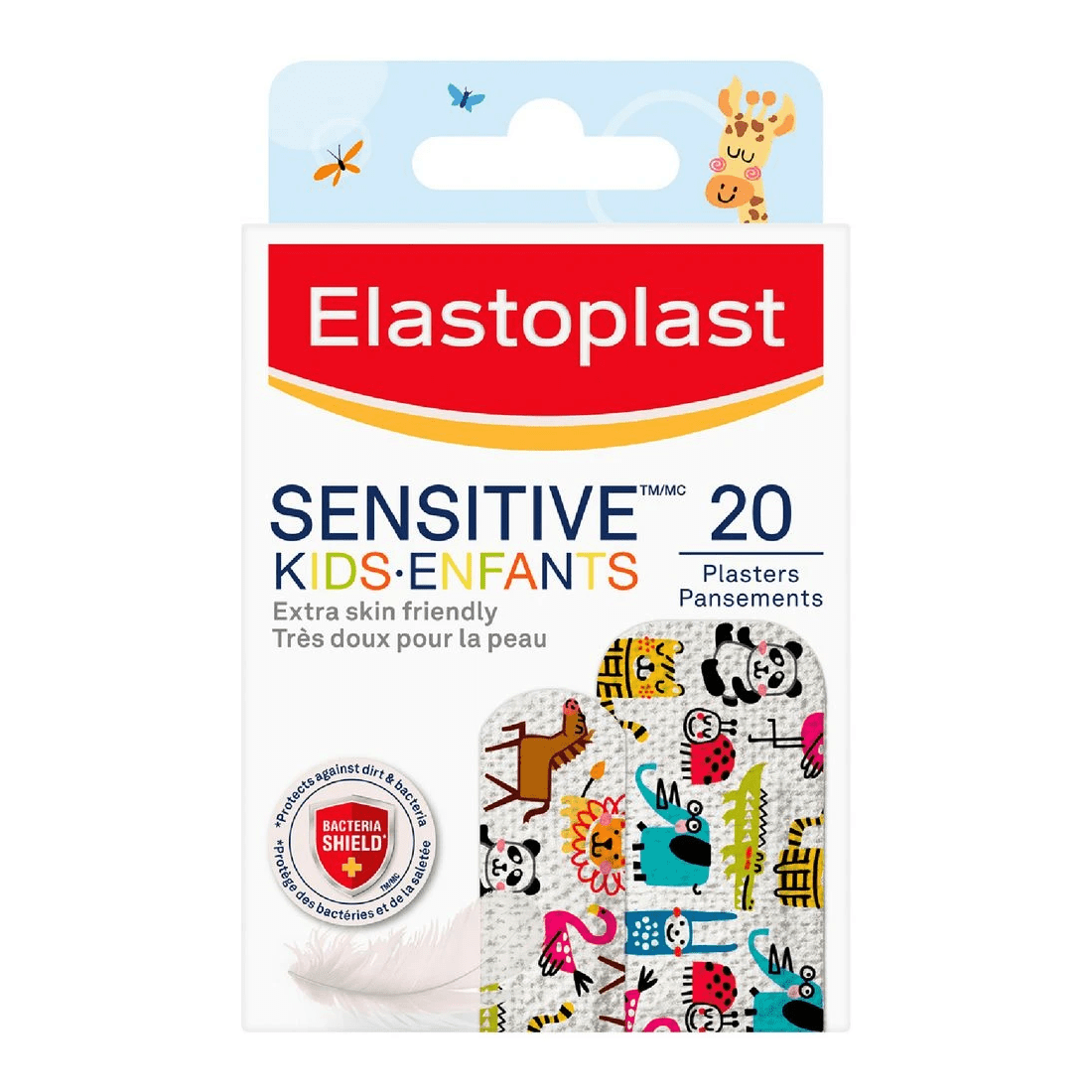 1 Elastoplast Sensitive Kids Plaster 20 Pack, 1 of 2