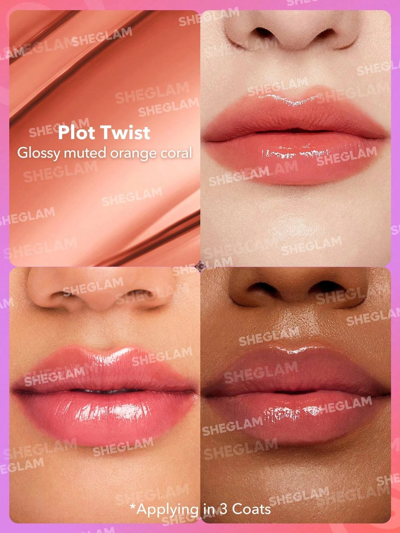 2 SHEGLAM Mirror Kiss High-Shine Lipstick - Plot Twist, 2 of 6