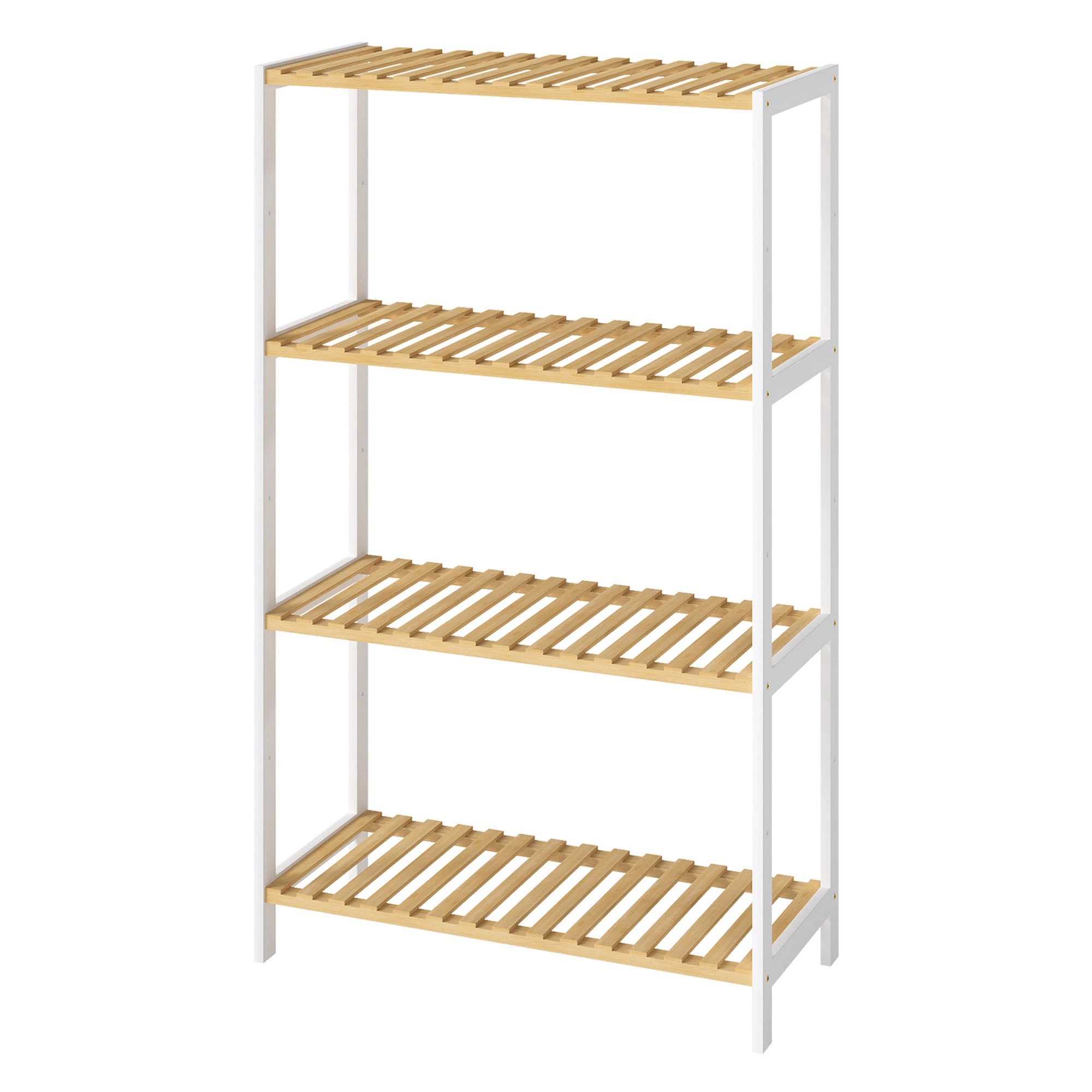 1 Levede Bamboo Storage Rack 4 Tier Shelf Shoe Organiser Home Decor - White, 1 of 8