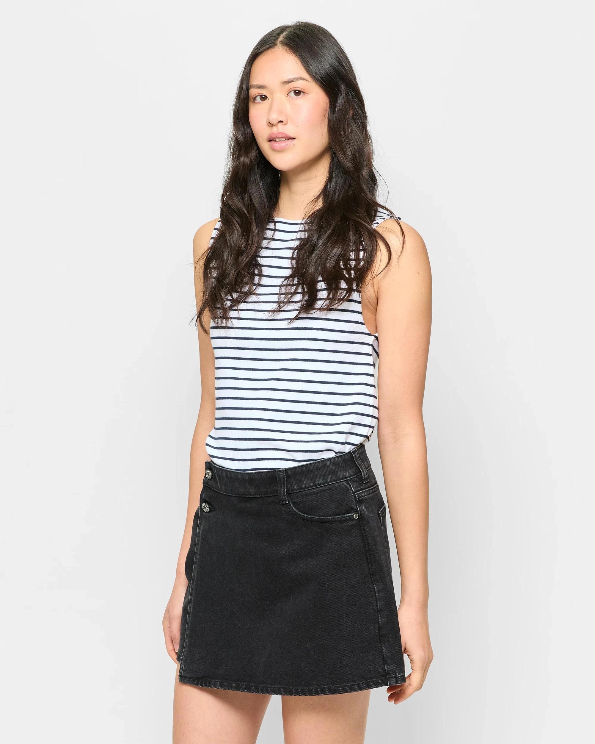 3 Target Denim Skort WORN BLACK WASH, 3 of 5