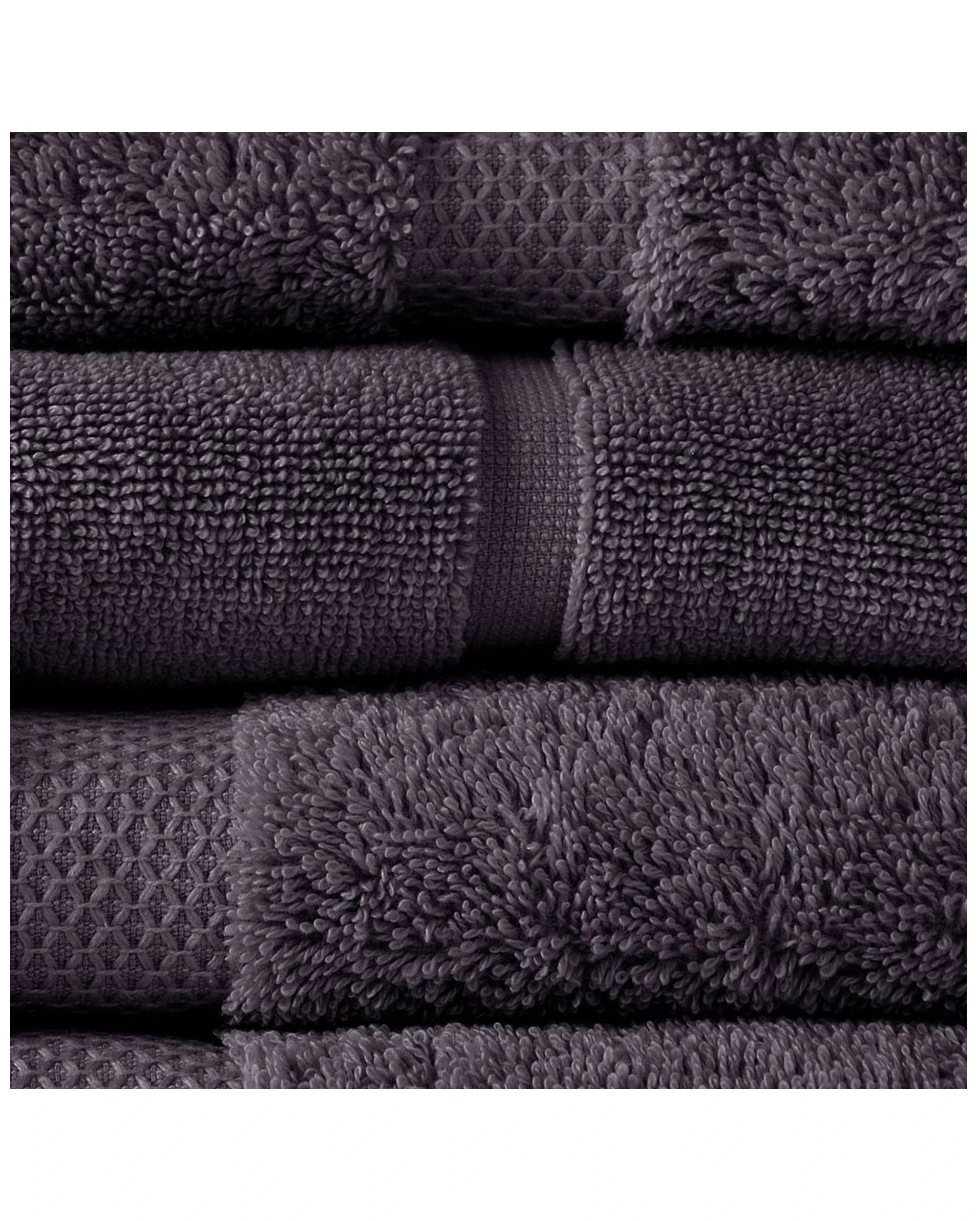 2 Canningvale 8pc Royal Splendour Home Decor Bathroom Bath Towel Set Slate
 - Grey, 2 of 3