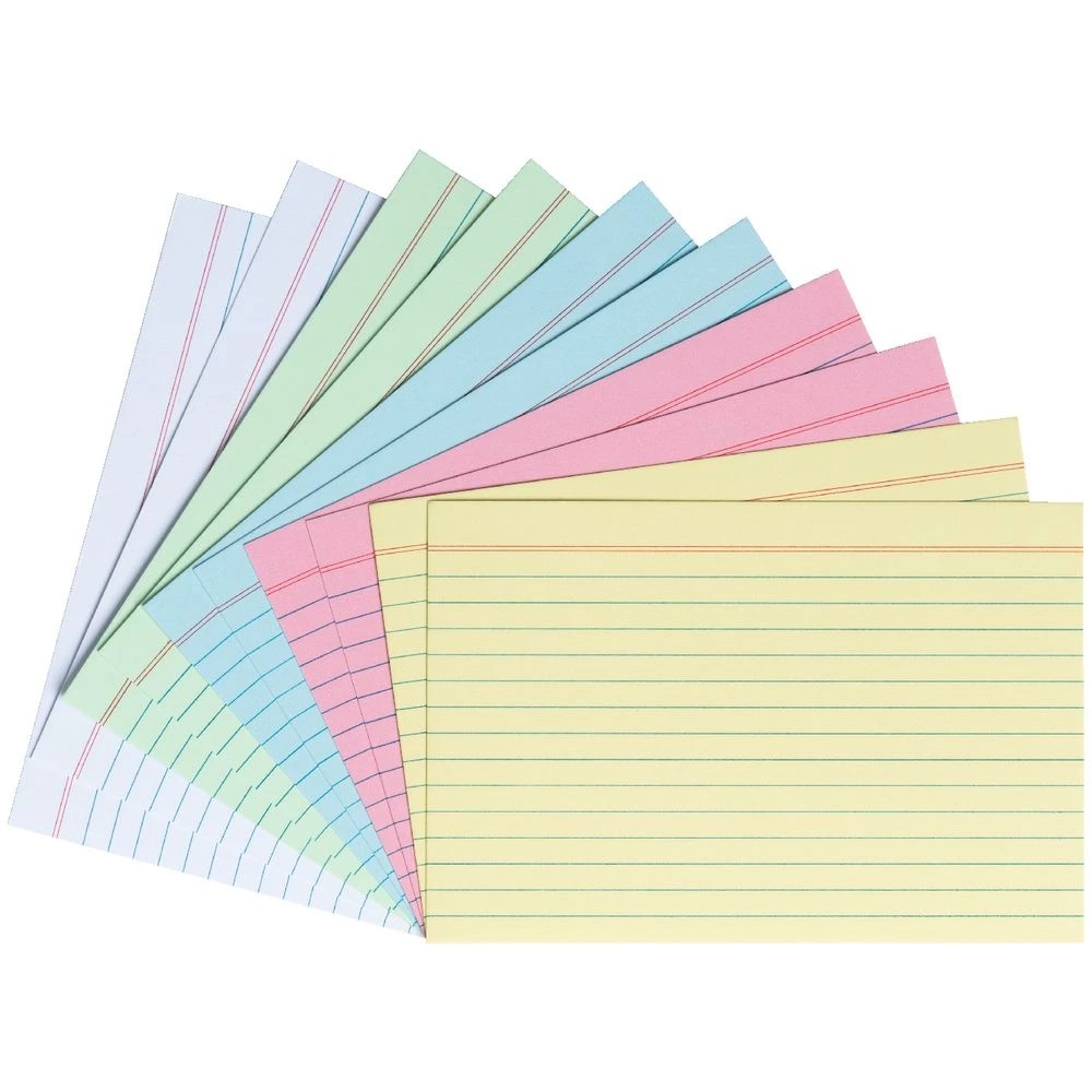 4 J.Burrows Index Cards Ruled 152 x 102mm Assorted 500 Pack, 4 of 4