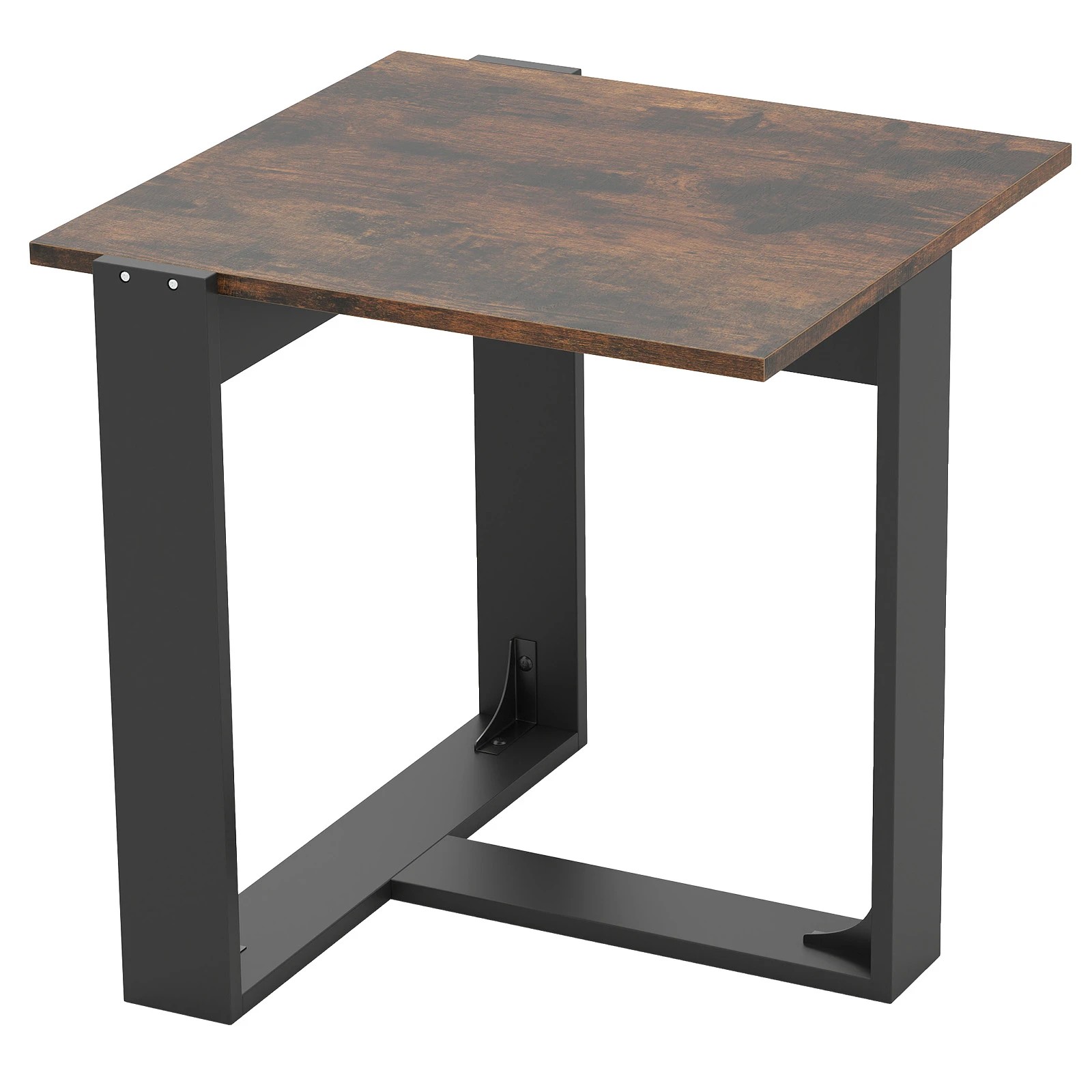 1 Costway Square End Table Industrial Sofa Side Table w/Metal Frame Nightstand, 1 of 5