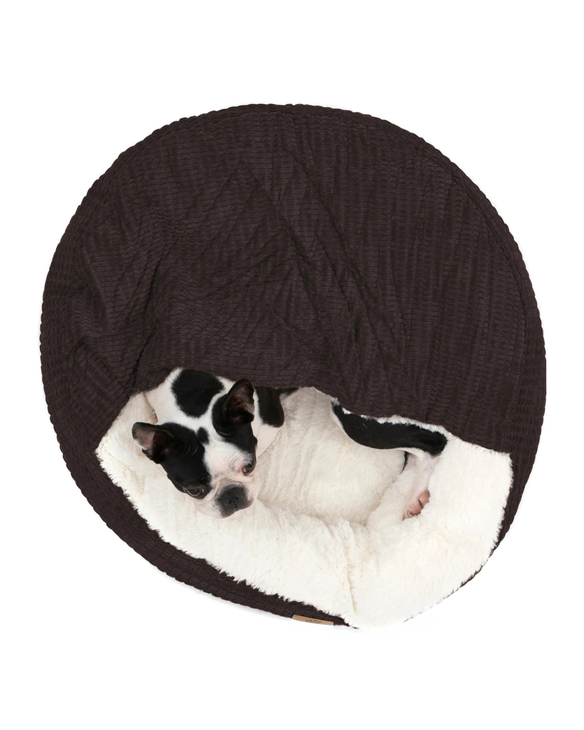 4 Charlie's Snookie Hooded Calming Dog Bed Large - Latte, 4 of 9