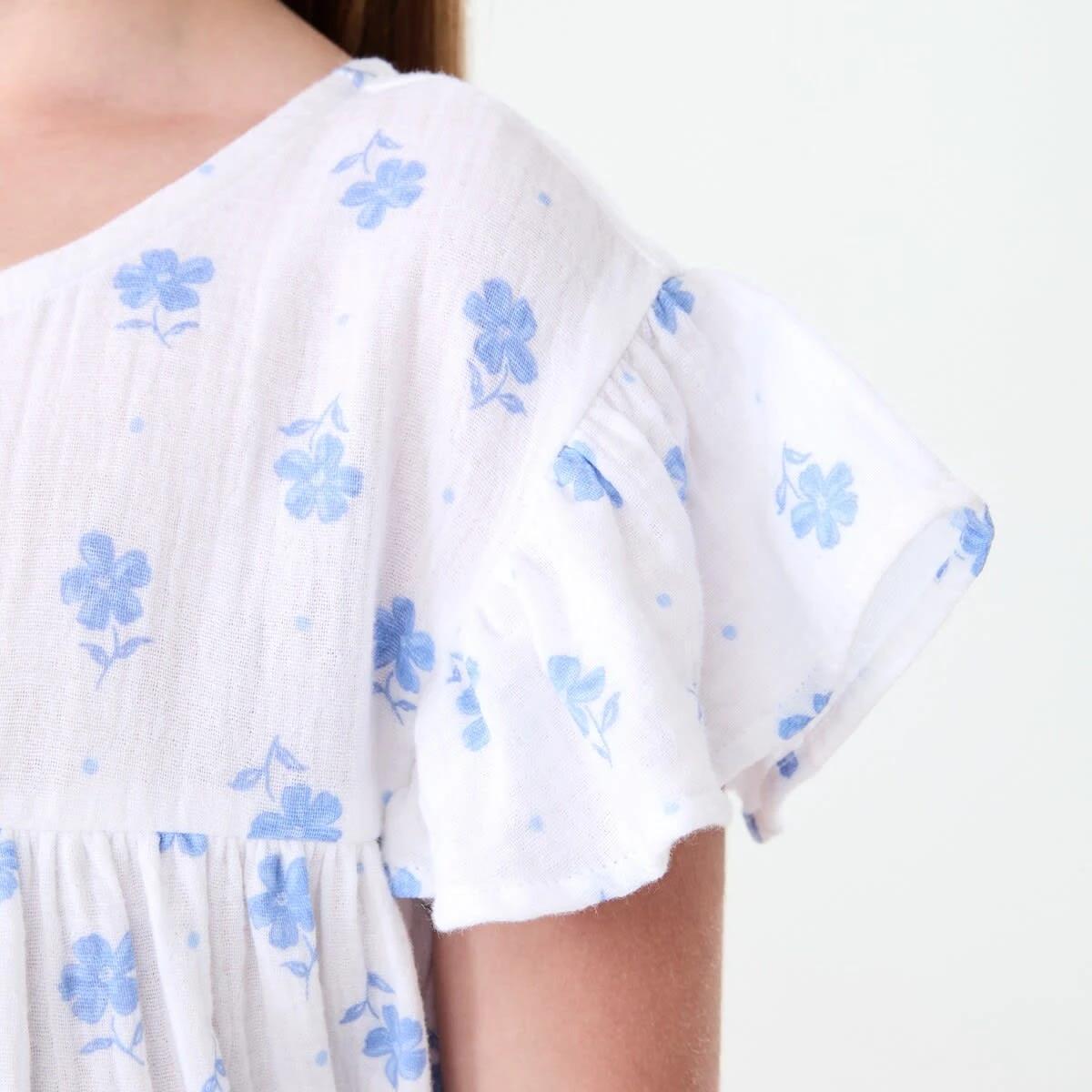 4 Woven Dress PANSY BLOOMS WHITE, 4 of 8