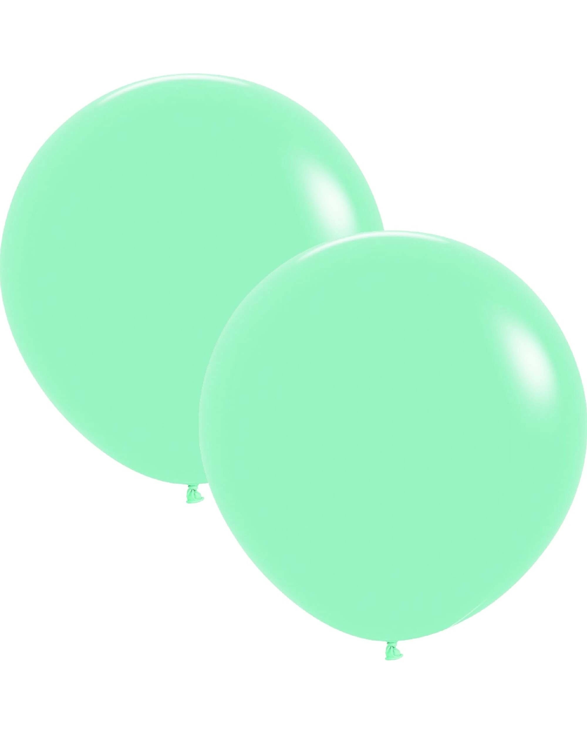 1 Five Star Jumbo 60cm Pastel Matte Balloon Round Pack of 2 - Green, 1 of 2